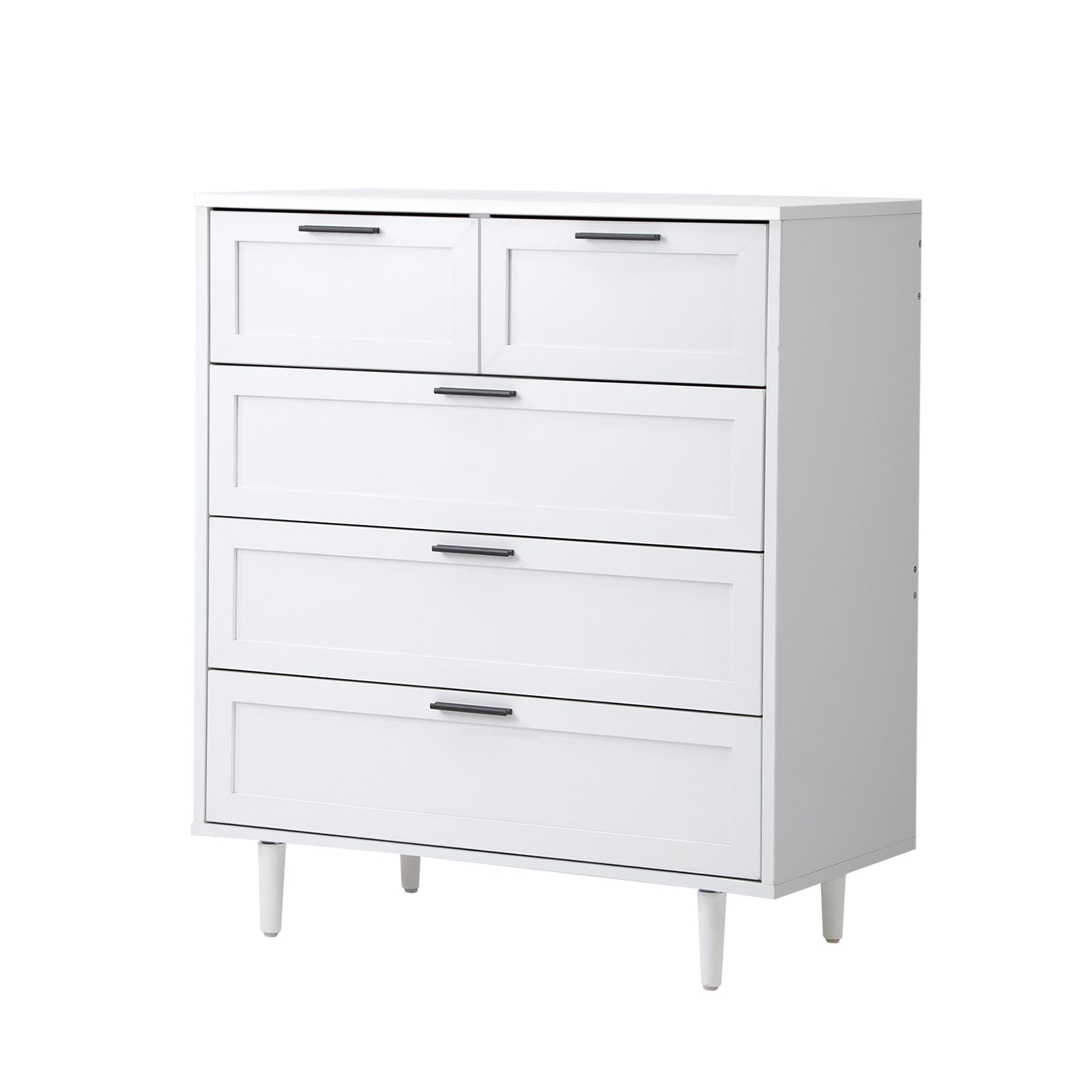 Oikiture 5 Chest of Drawers Dresser Chest Storage Cabinet Tallboy White - Sunyee