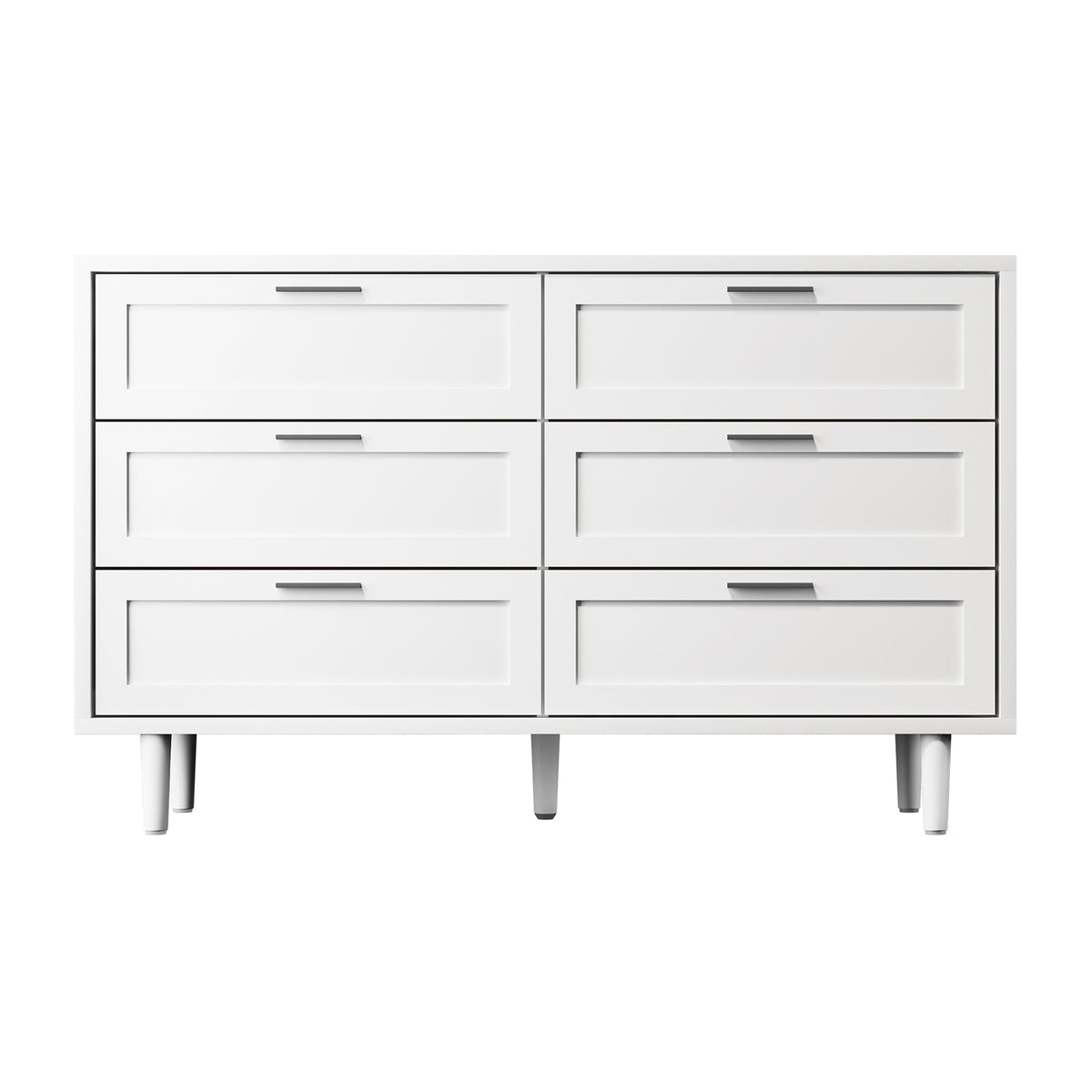Oikiture 6 Chest of Drawers Dresser Chest Storage Cabinet Tallboy White - Sunyee