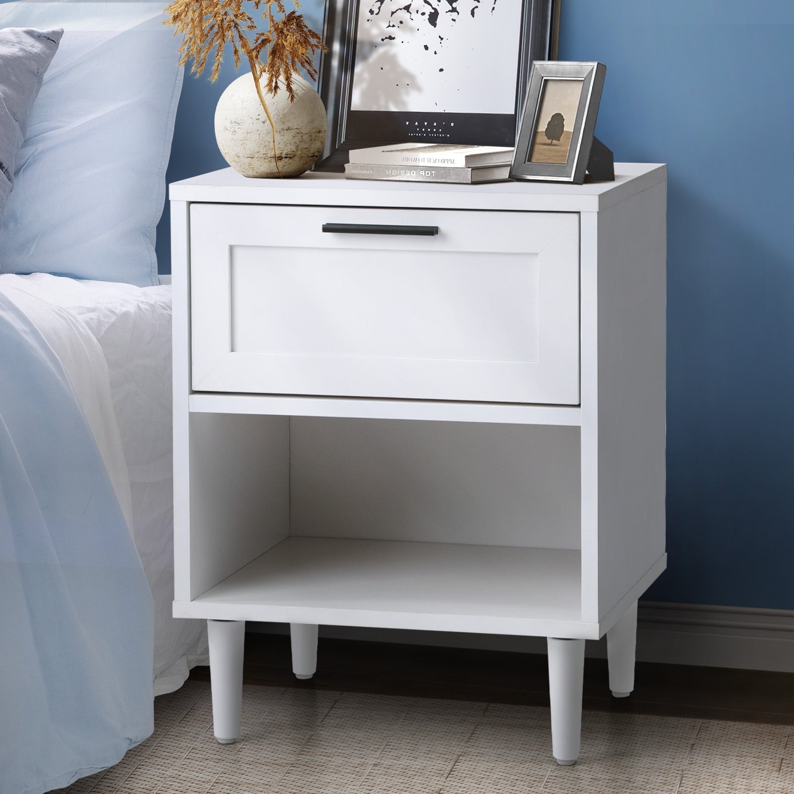 Oikiture 6 Chest of Drawers and 2 Bedside Tables Dressers Bedroom Set White - Sunyee