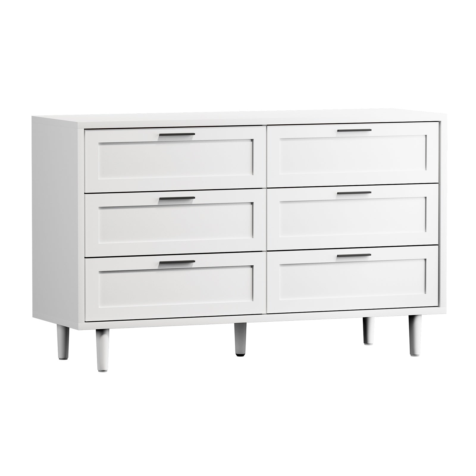 Oikiture 6 Chest of Drawers and 2 Bedside Tables Nightstand Bedroom Set White - Sunyee