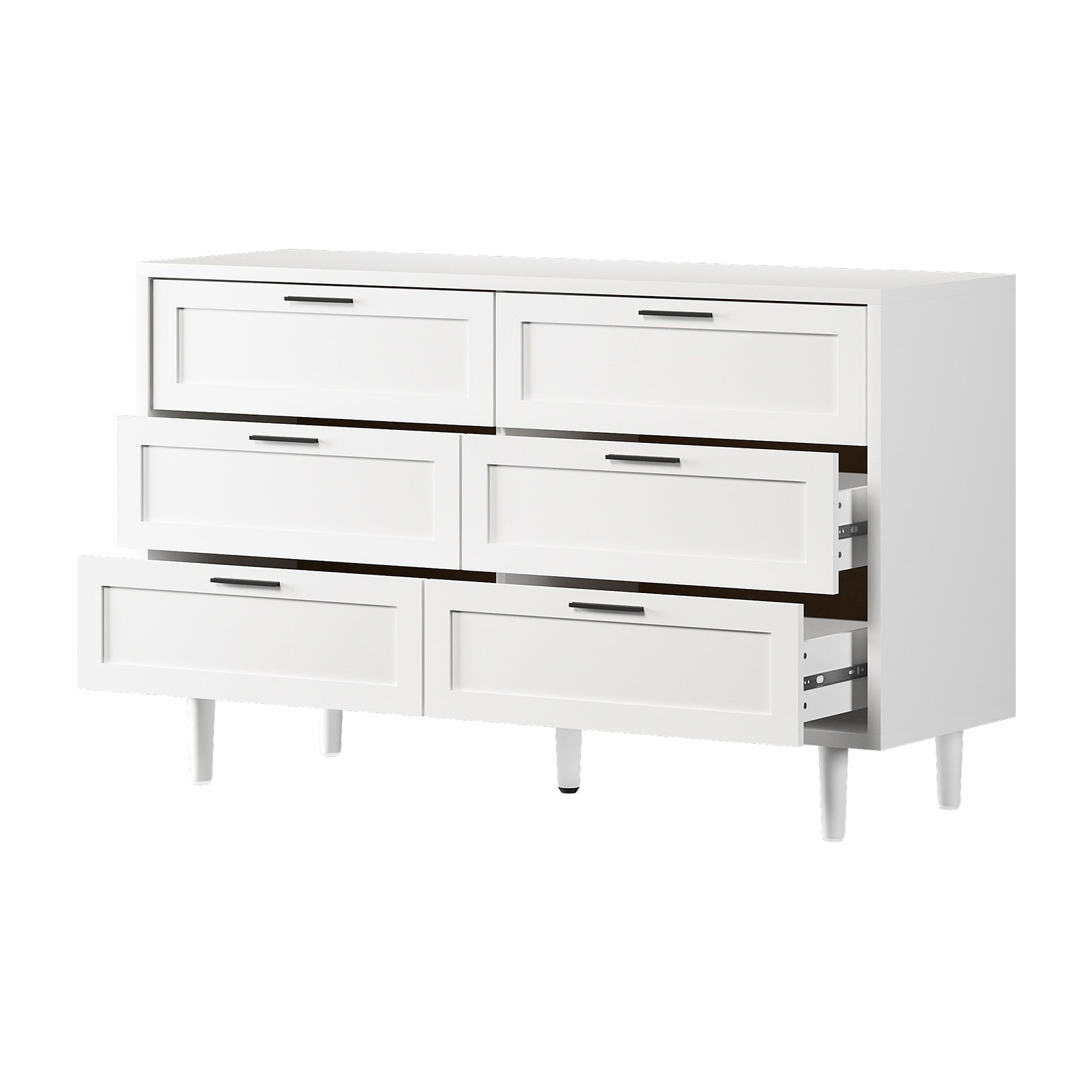 Oikiture 6 Chest of Drawers and 2 Bedside Tables Nightstand Bedroom Set White - Sunyee