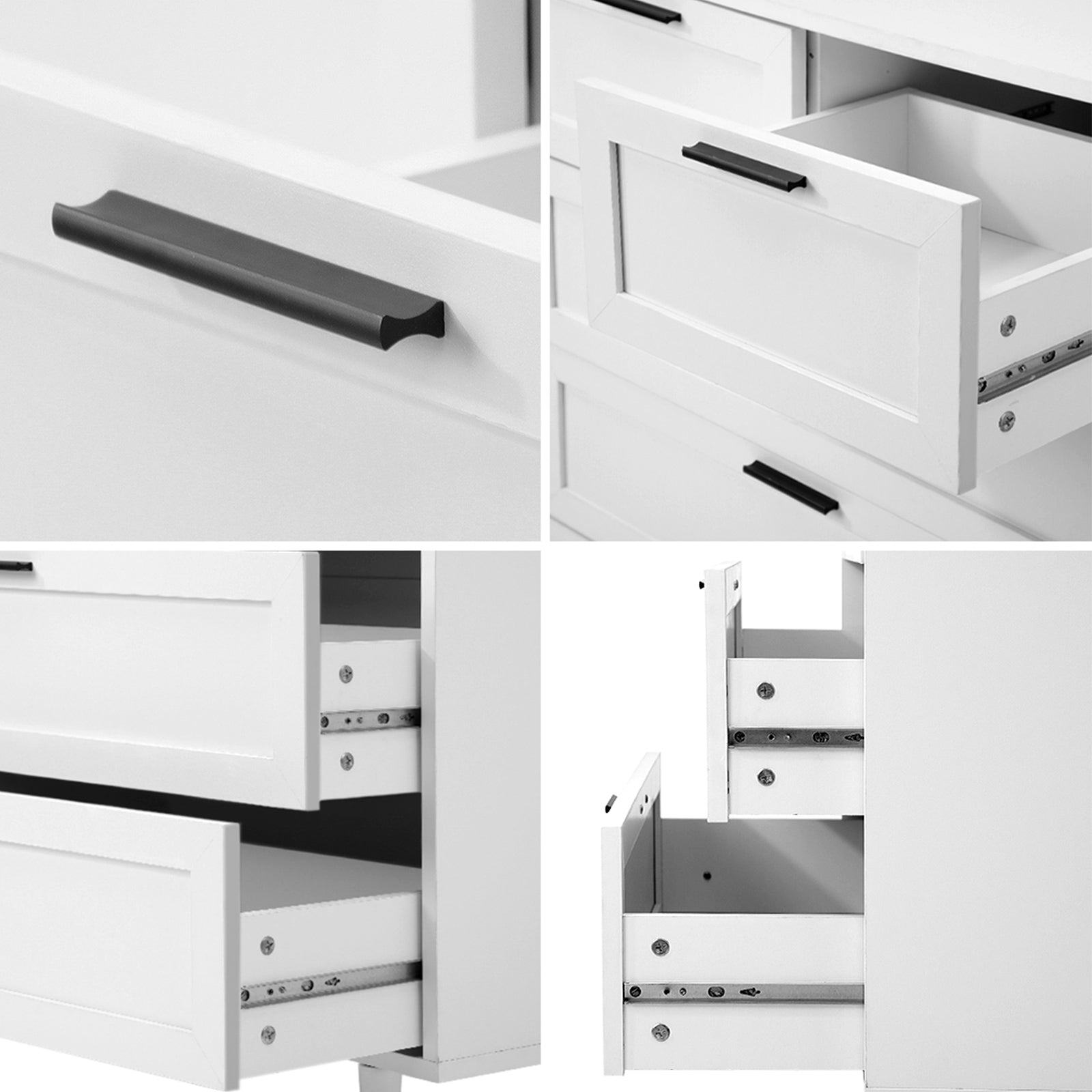 Oikiture 7 Chest of Drawers Dresser Chest Storage Cabinet Tallboy White - Sunyee