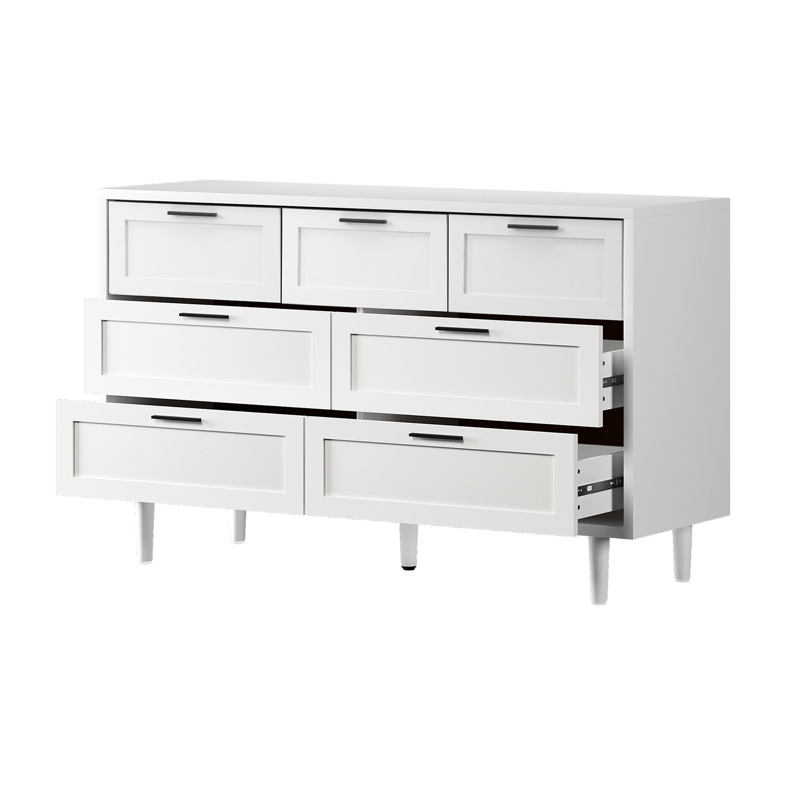 Oikiture 7 Chest of Drawers Dresser Chest Storage Cabinet Tallboy White - Sunyee