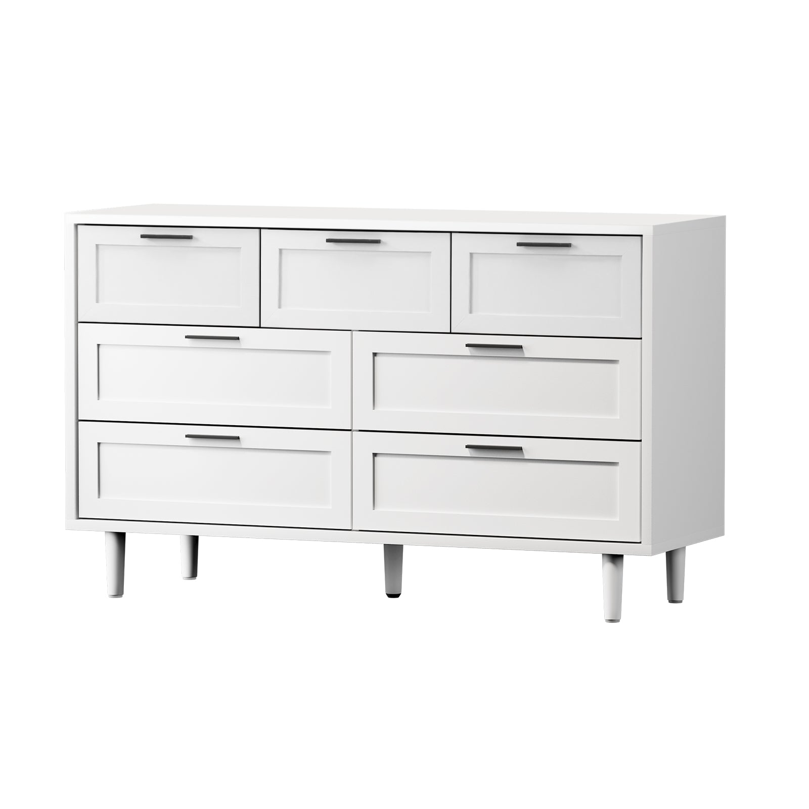 Oikiture 7 Chest of Drawers Dresser Chest Storage Cabinet Tallboy White - Sunyee