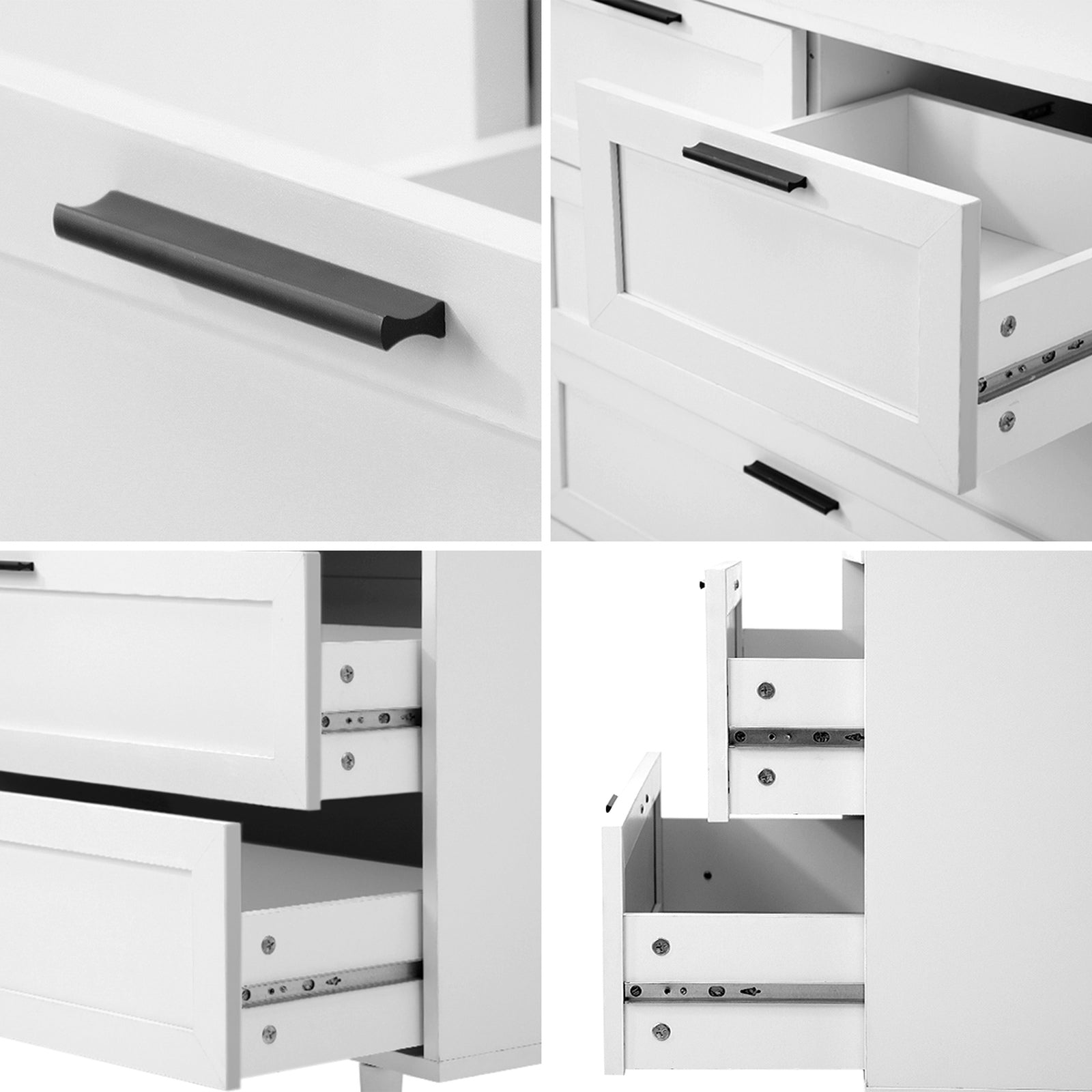 Oikiture 7 Chest of Drawers and 2 Bedside Tables Nightstand Bedroom Set White - Sunyee