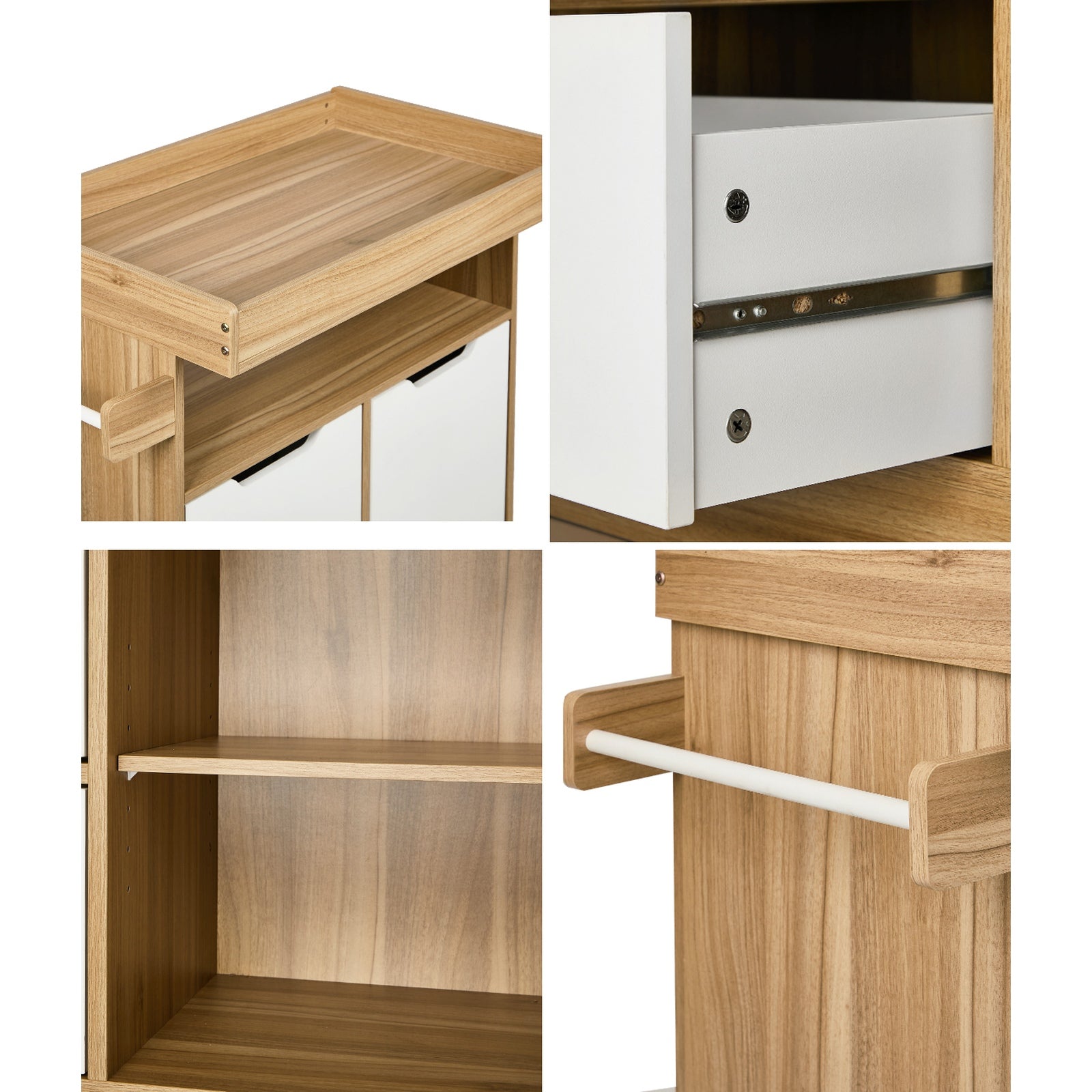 Oikiture Baby Changing Table Change Nursery Storage Drawers Shelves Cabinet - Sunyee