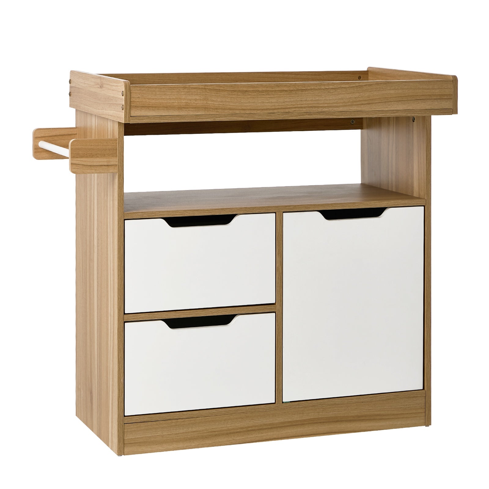 Oikiture Baby Changing Table Change Nursery Storage Drawers Shelves Cabinet - Sunyee