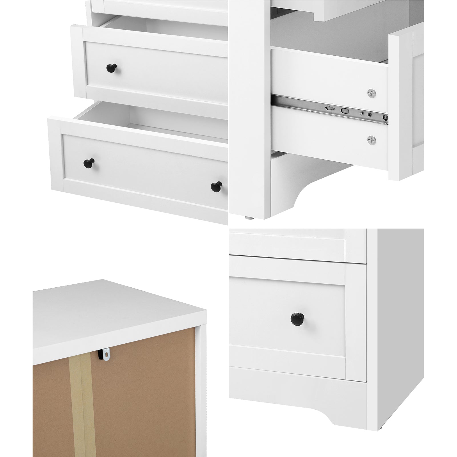 Oikiture 3 Chest of Drawers Tallboy Cabinet Bedside Table Hamptons Furniture - Sunyee