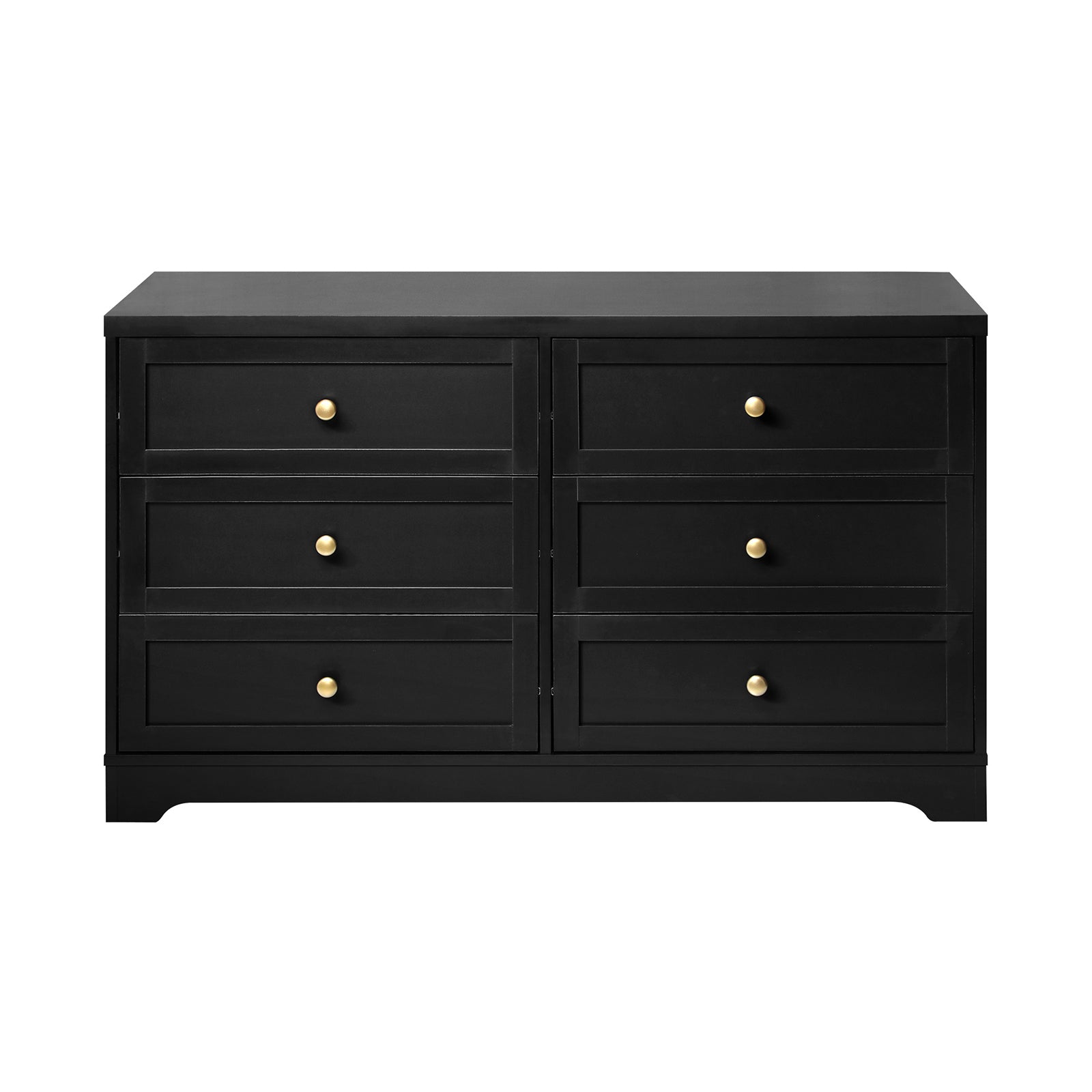 Oikiture 6 Chest of Drawers Tallboy Dresser Table Storage Cabinet Black - Sunyee