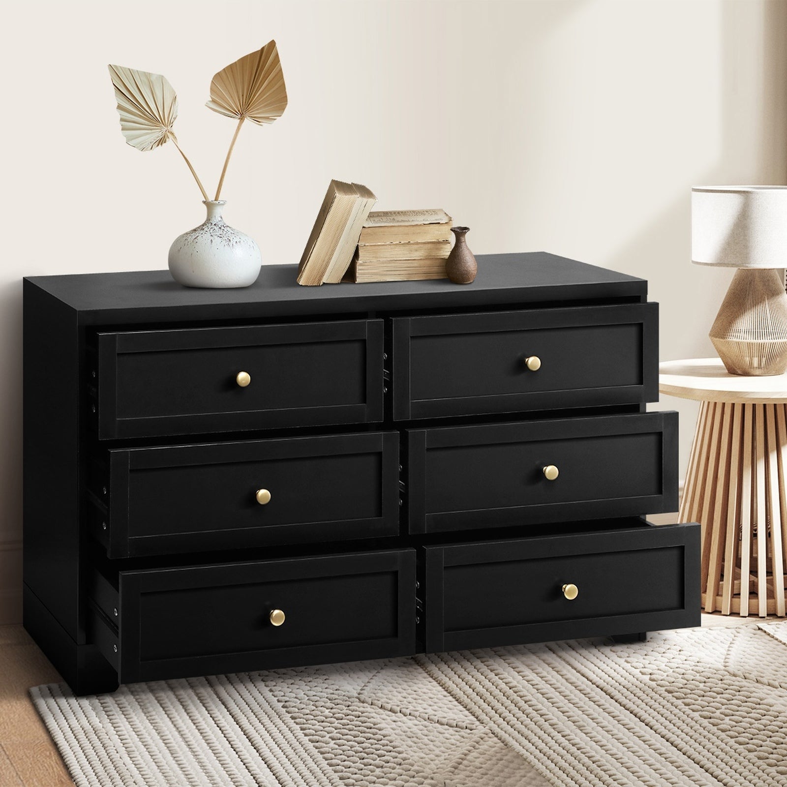 Oikiture 6 Chest of Drawers and 2 Bedside Tables Hamptons Furniture Set - Sunyee
