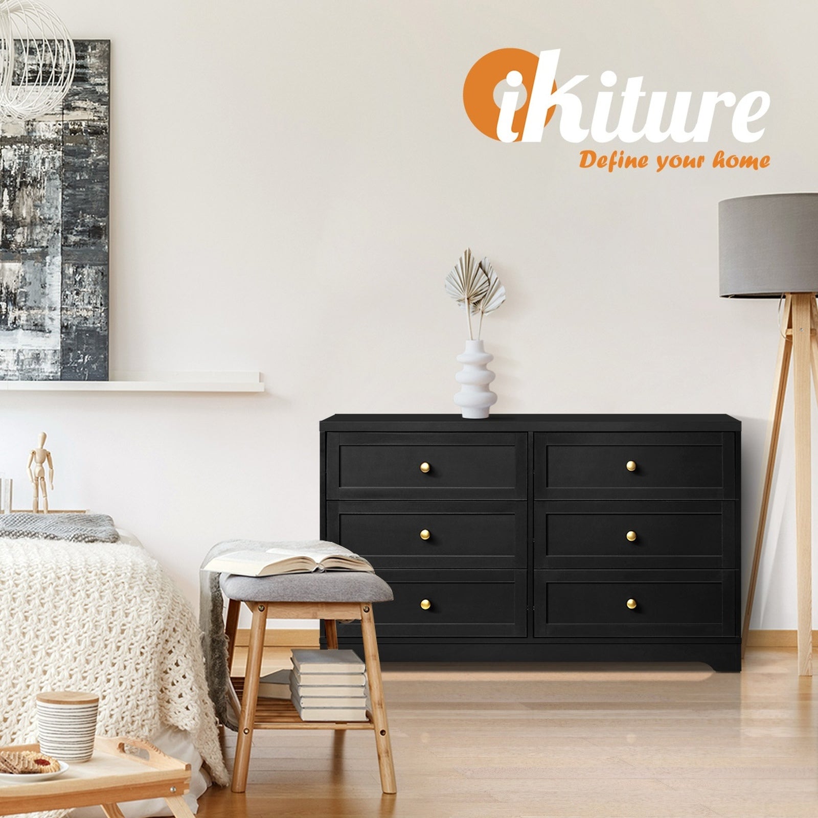 Oikiture 6 Chest of Drawers and 2 Bedside Tables Hamptons Furniture Set - Sunyee