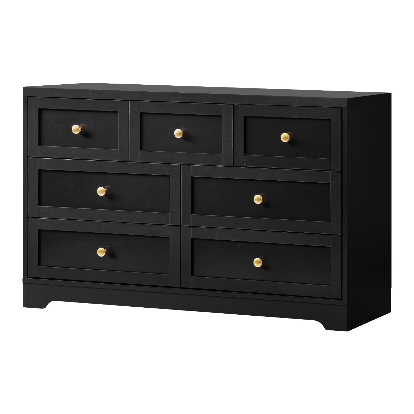 Oikiture Chest of Drawers Tallboy Dresser Table Storage Cabinet Black - Sunyee