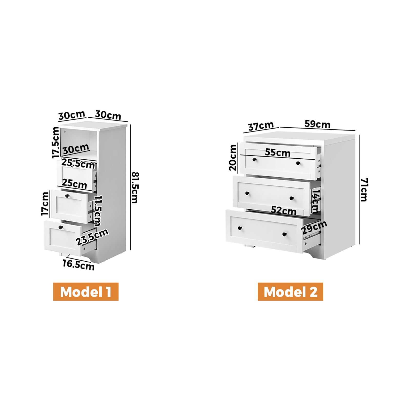 Oikiture Chest of Drawers Tallboy Dresser Table Storage Cabinet Black - Sunyee