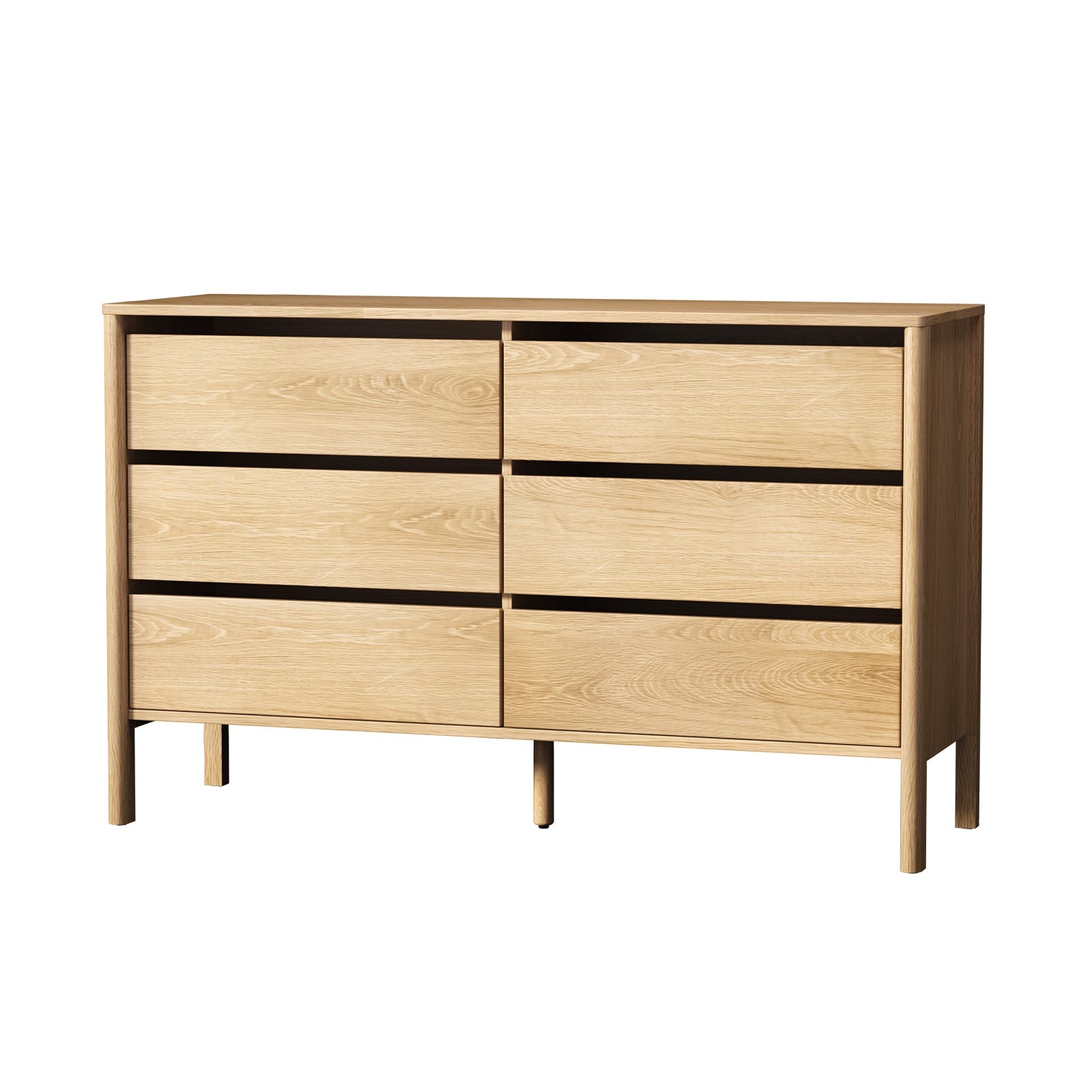 Oikiture 6 Chest Of Drawers Dresser Lowboy Storage Handle-Free Bedroom
