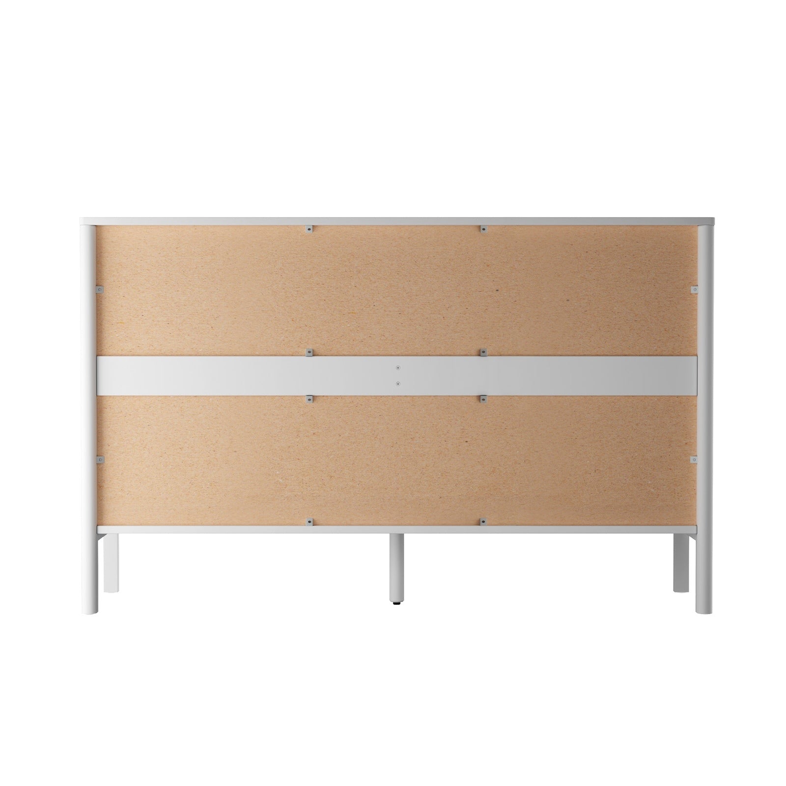 Oikiture 6 Chest Of Drawers Dresser Lowboy Storage Handle-Free Bedroom White