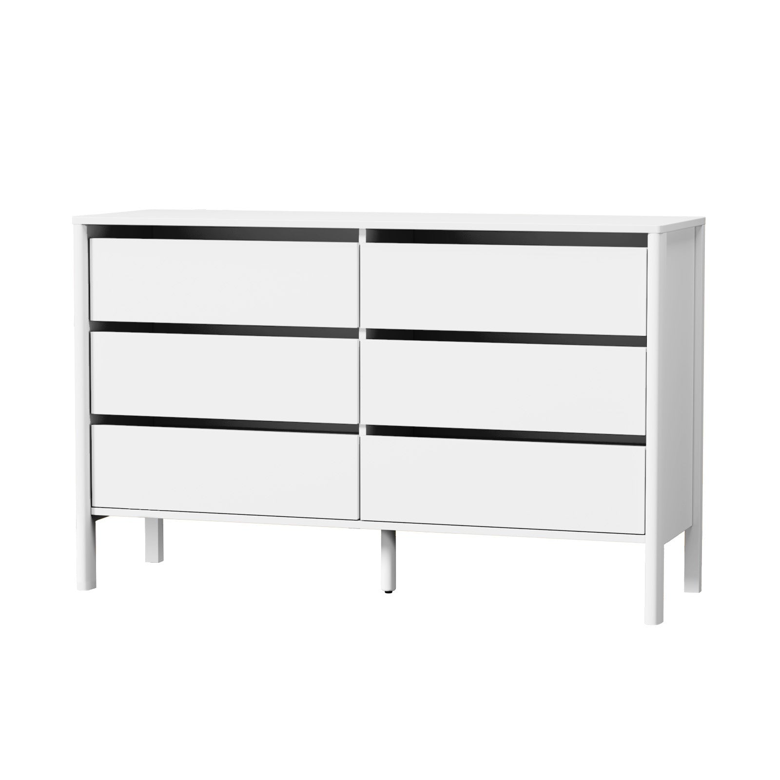 Oikiture 6 Chest Of Drawers Dresser Lowboy Storage Handle-Free Bedroom