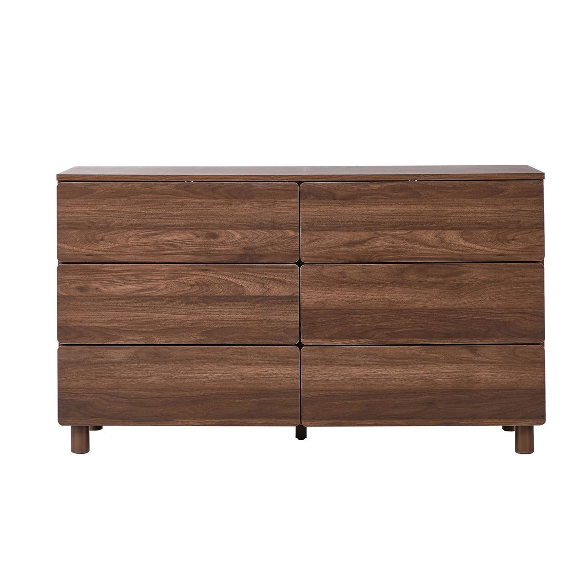 Oikiture 6 Chest of Drawers Lowboy Storage Dresser Hallway Bedroom Natural