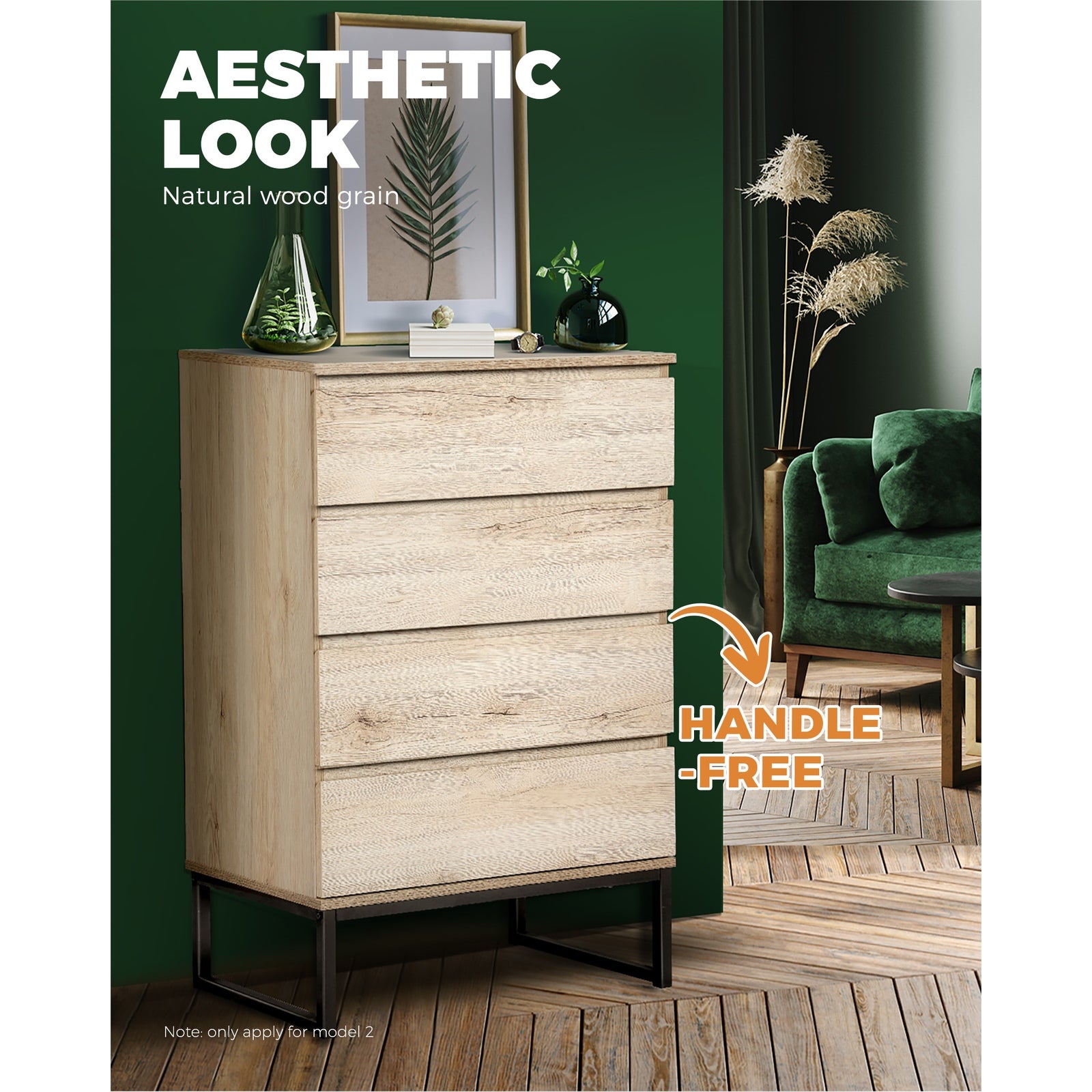 Oikiture Chest of Drawers Storage Cabinet Tallboy Dresser Bedroom Furniture