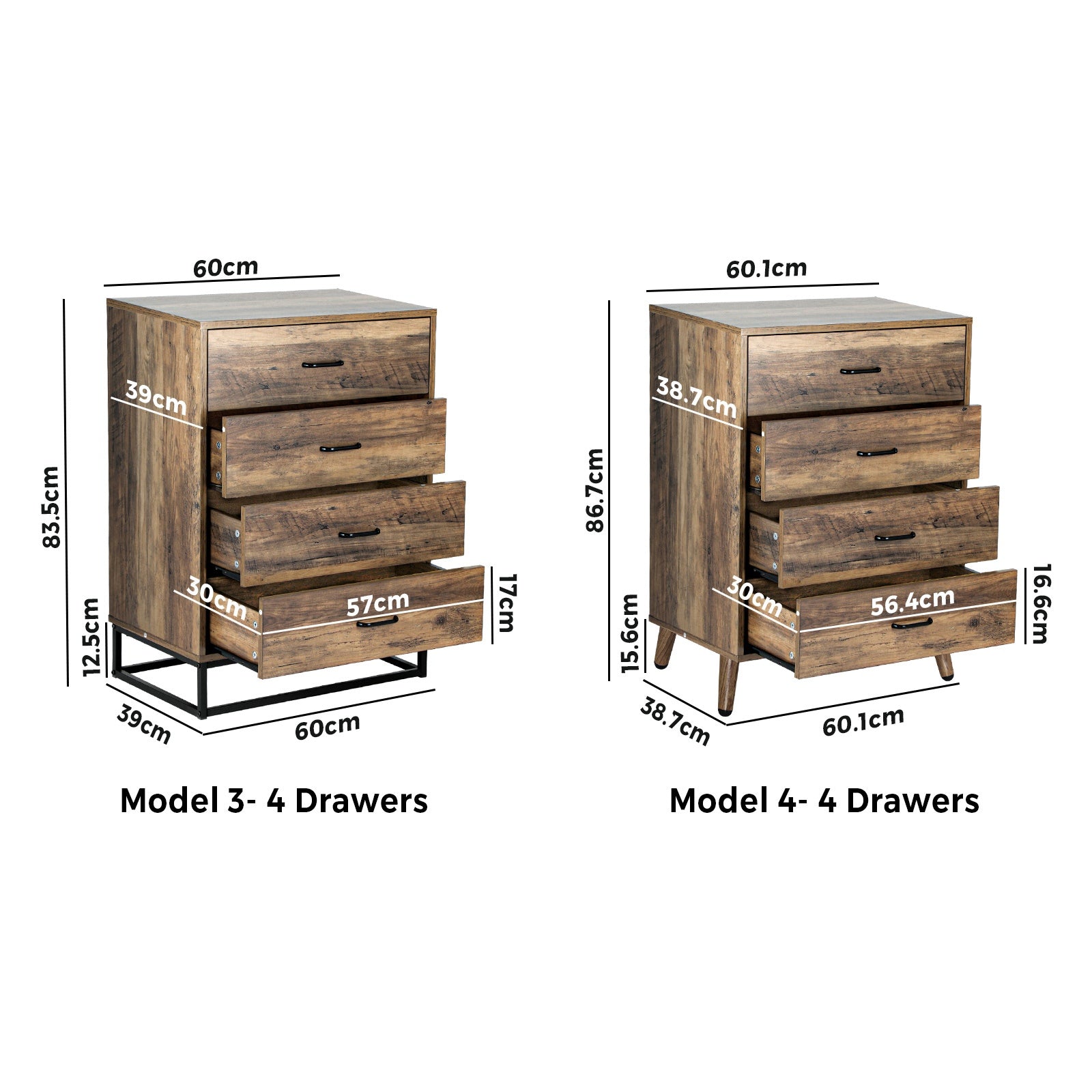 Oikiture Chest of Drawers Storage Cabinet Tallboy Dresser Bedroom Furniture - Sunyee
