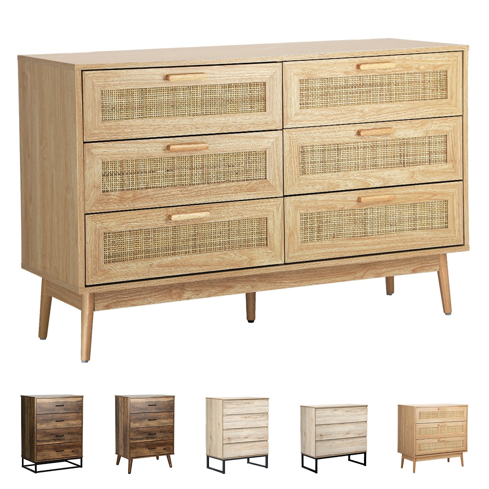 Oikiture Chest of Drawers Storage Cabinet Tallboy Dresser Bedroom Furniture