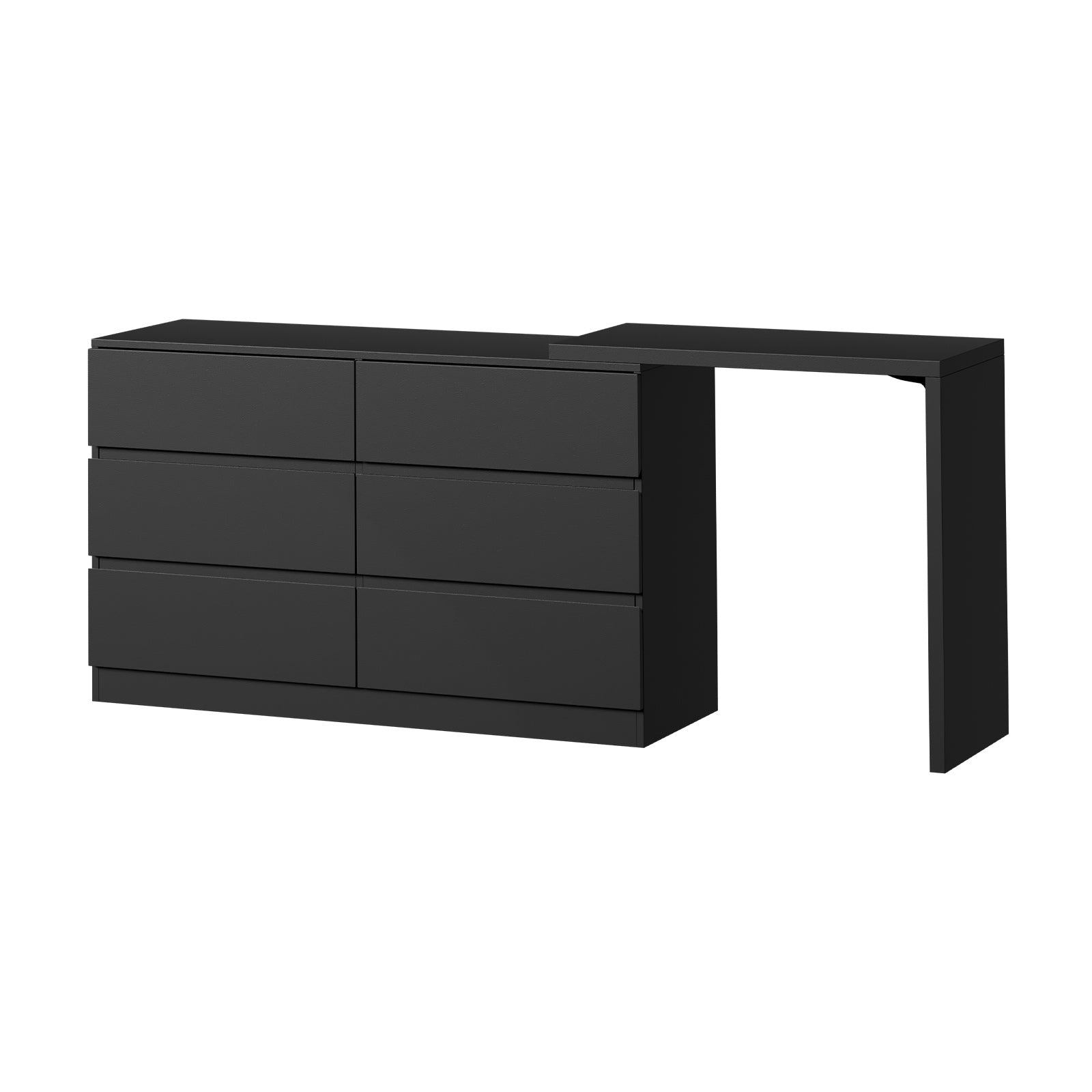 Oikiture 6 Chest of Drawers Dresser with Side Table Storage Tallboy - Sunyee