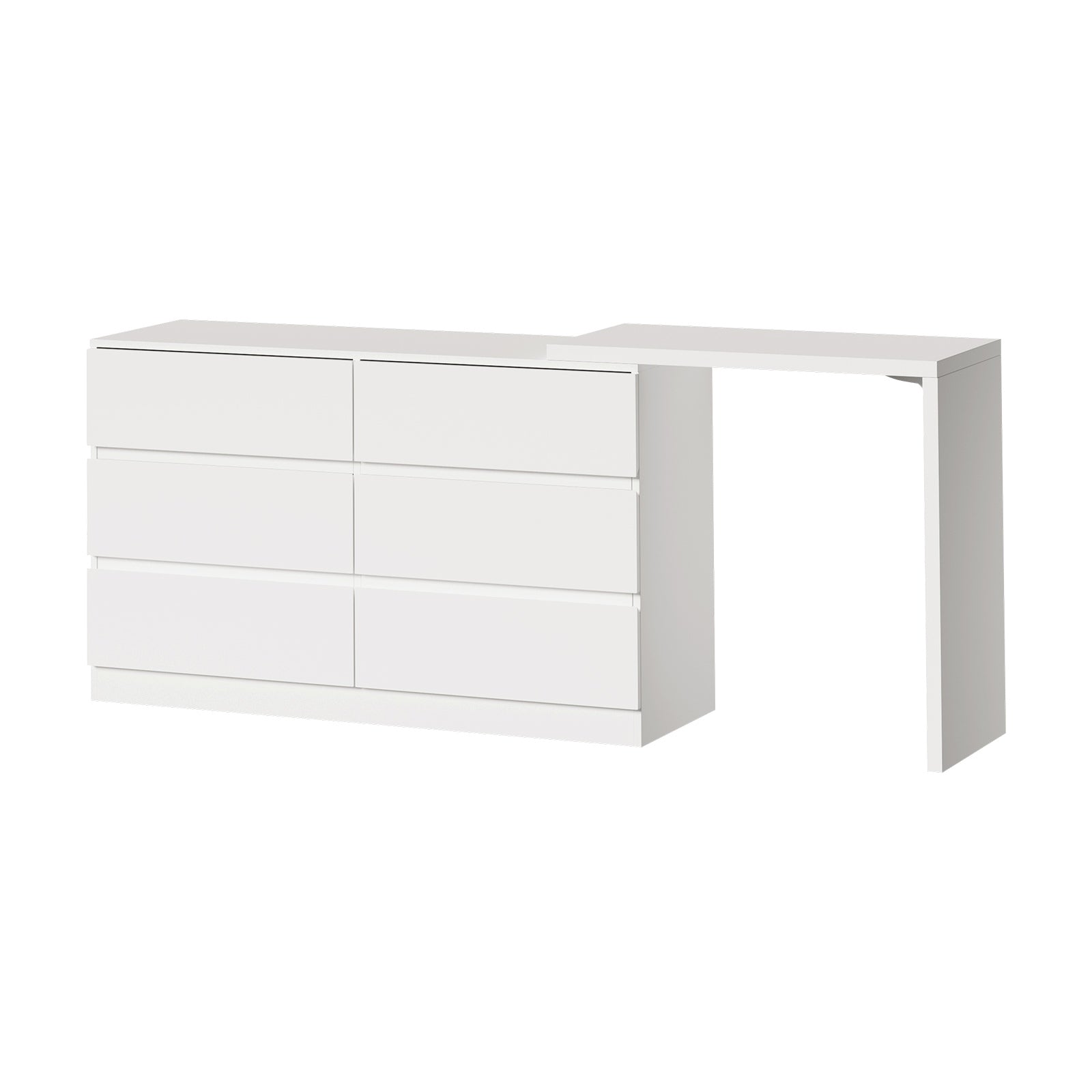 Oikiture 6 Chest of Drawers Dresser with Side Table Storage Tallboy - Sunyee