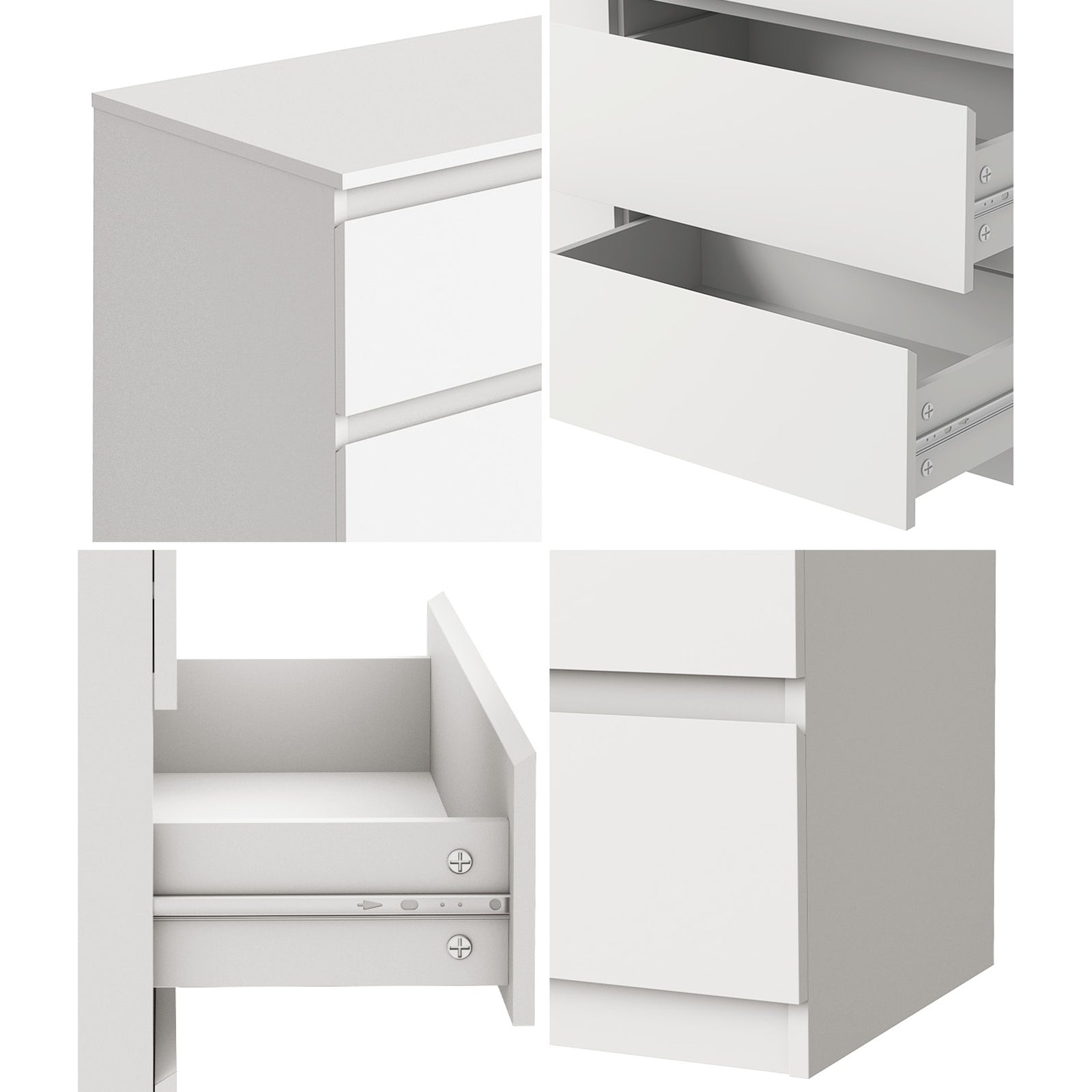 Oikiture 6 Chest of Drawers Lowboy Storage Cabinet Dresser Table Bedroom