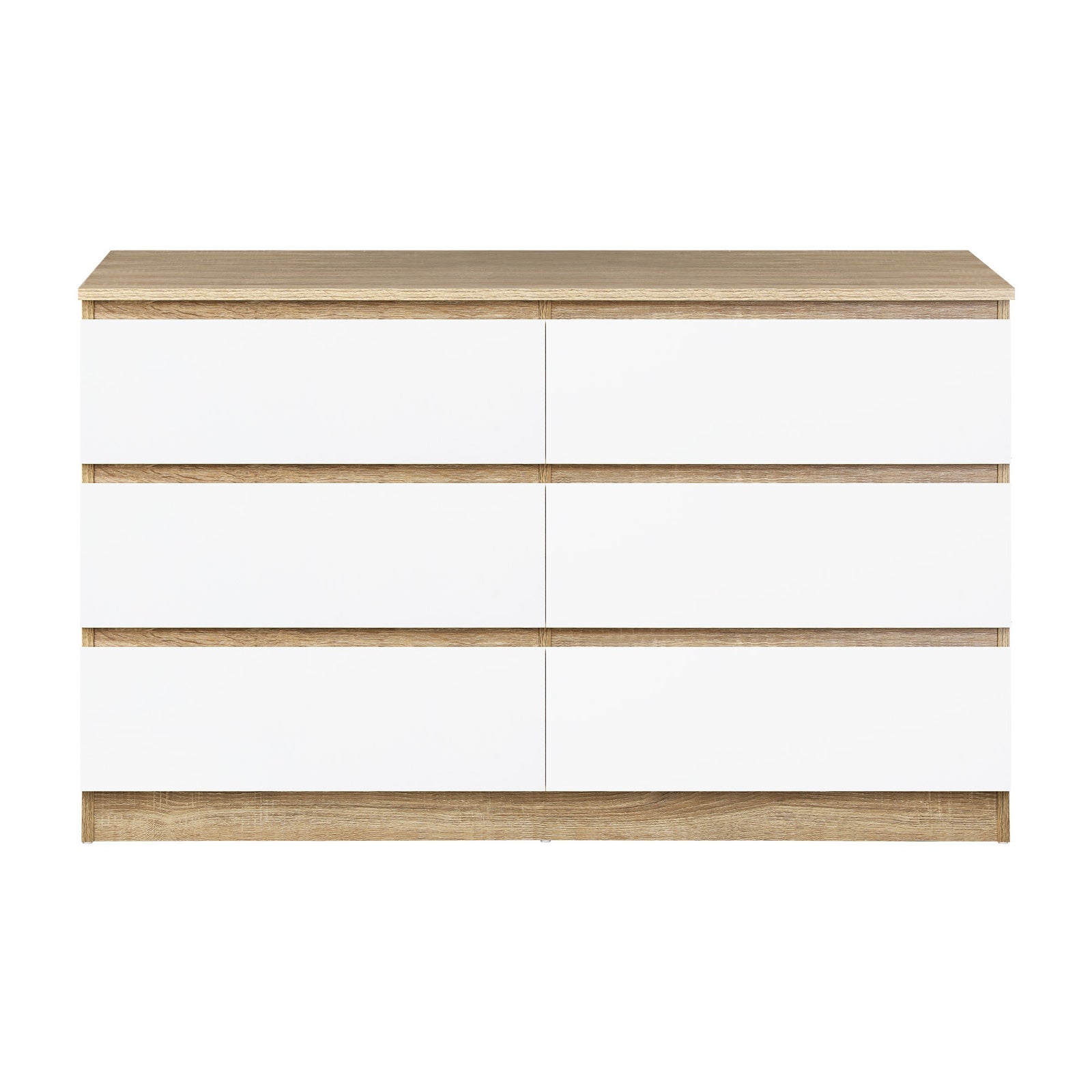 Oikiture 6 Chest of Drawers Lowboy Storage Cabinet Dresser Table Bedroom