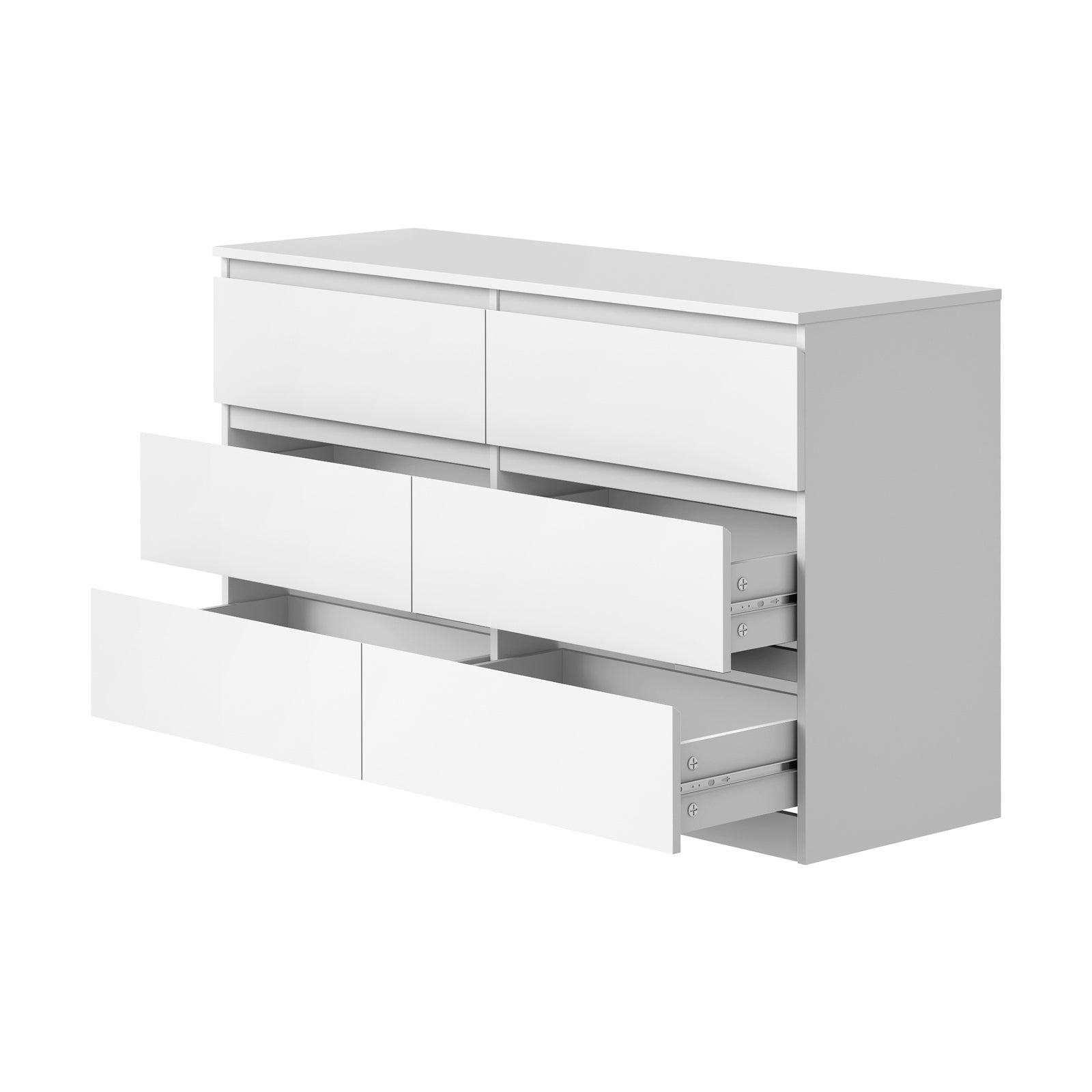 Oikiture 6 Chest of Drawers Lowboy Storage Cabinet Dresser Table Bedroom