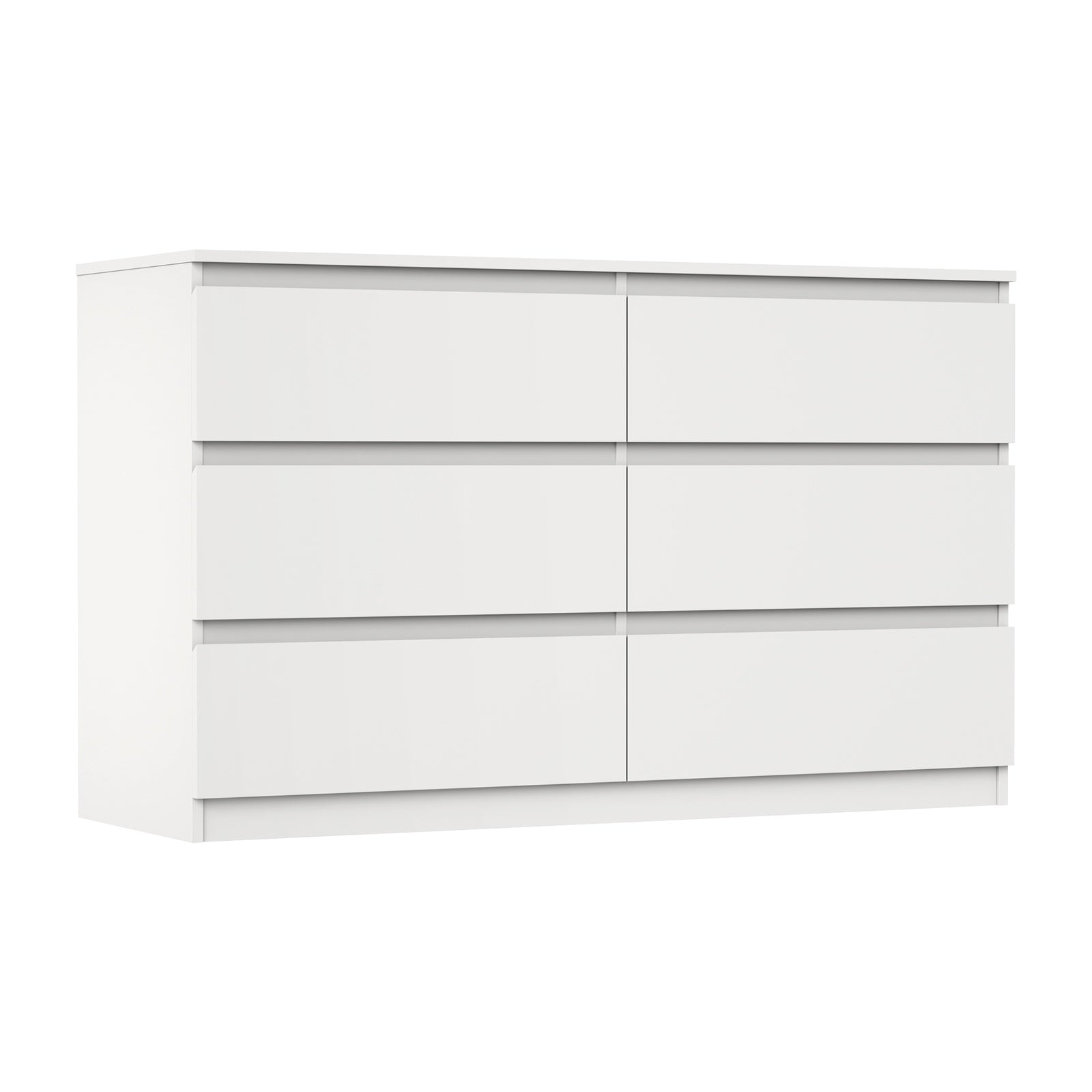 Oikiture 6 Chest of Drawers Lowboy Storage Cabinet Dresser Table Bedroom White - Sunyee