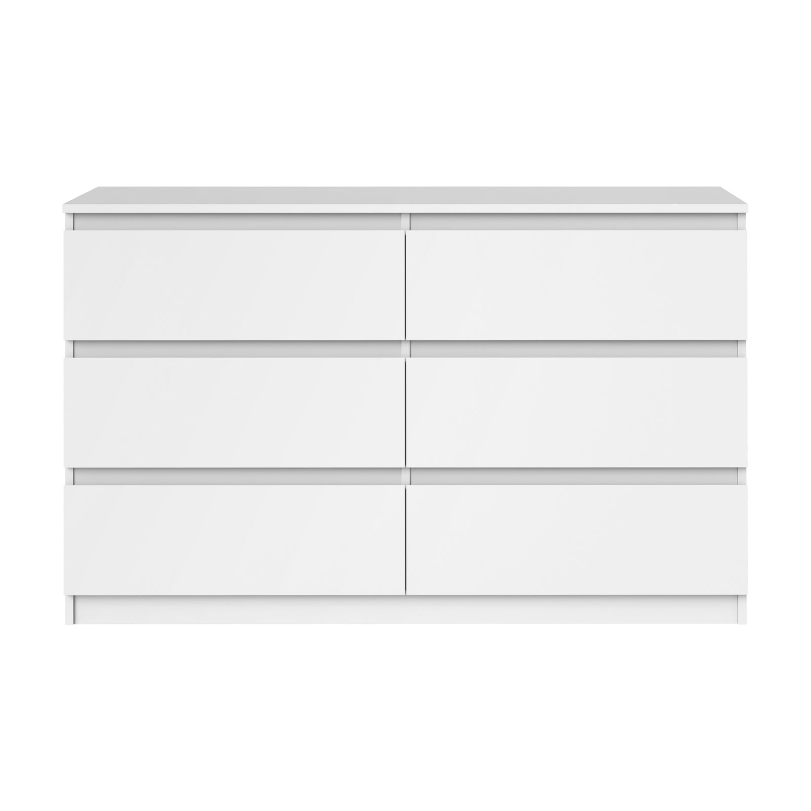 Oikiture 6 Chest of Drawers Lowboy Storage Cabinet Dresser Table Bedroom White - Sunyee