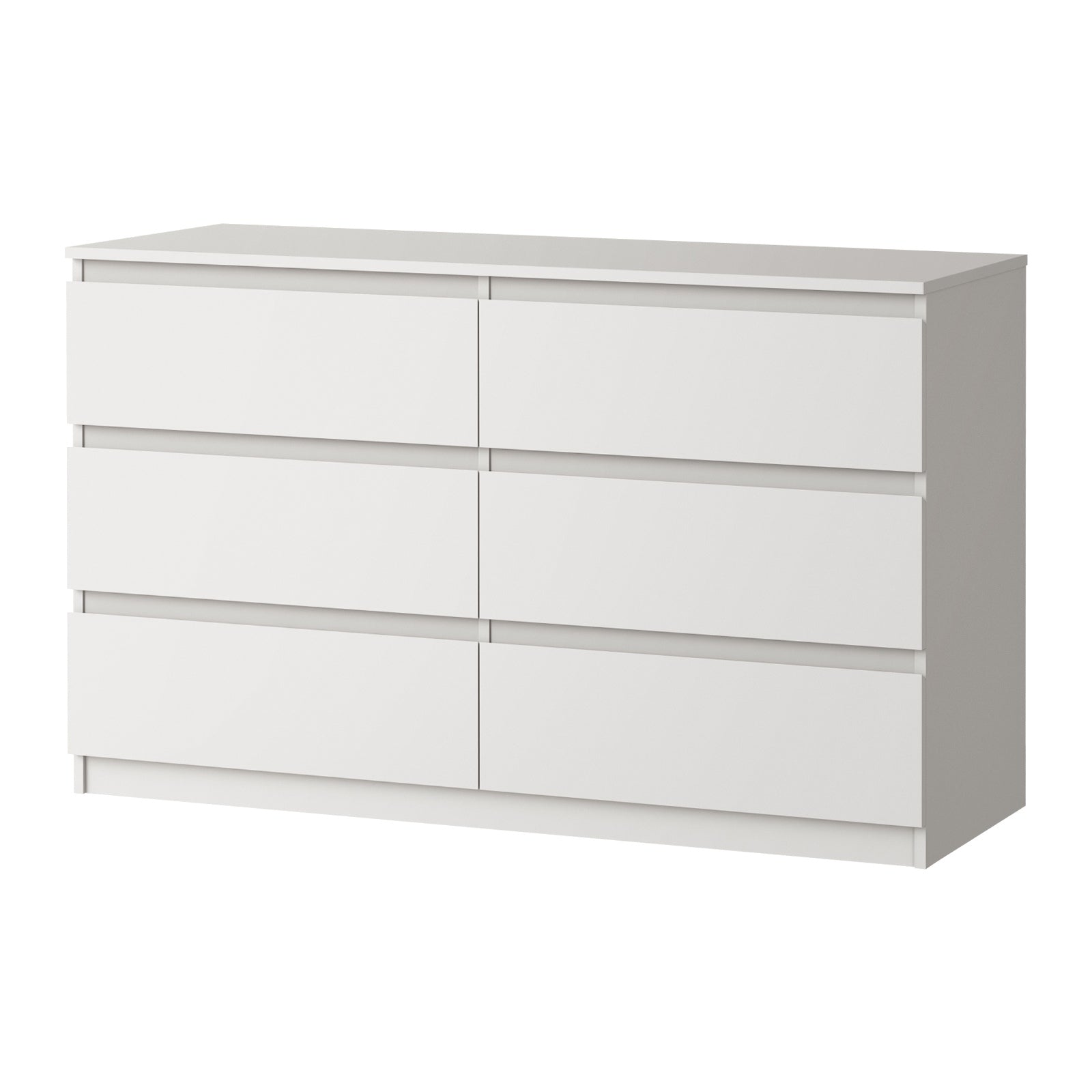 Oikiture 6 Chest of Drawers Lowboy Storage Cabinet Dresser Table Bedroom White - Sunyee