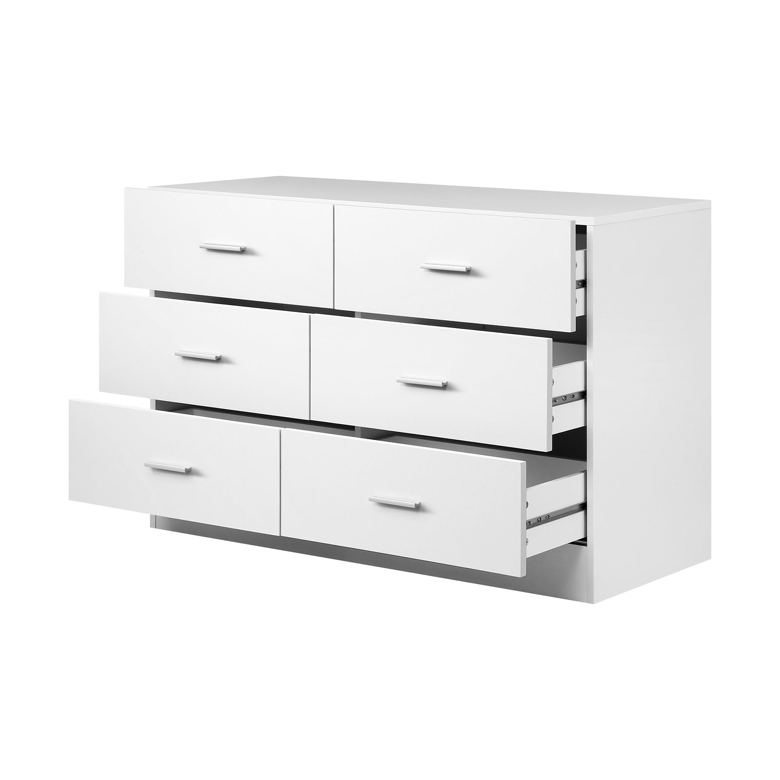 Oikiture 6 Chest of Drawers Tallboy Dresser Table Lowboy Storage Cabinet White - Sunyee