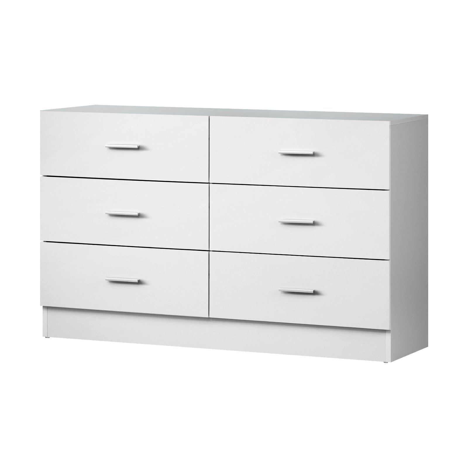 Oikiture 6 Chest of Drawers Tallboy Dresser Table Lowboy Storage Cabinet White - Sunyee