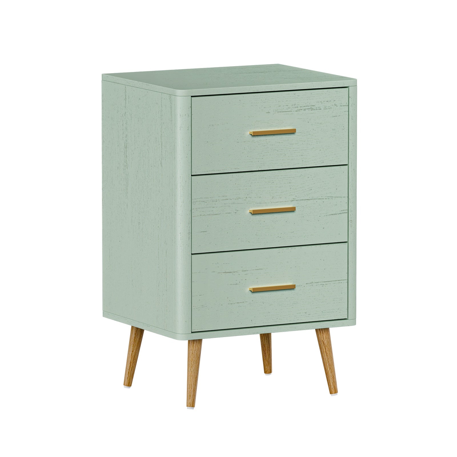 Oikiture 3 Chest of Drawers Dresser Tallboy Storage Cabinet Green - Sunyee
