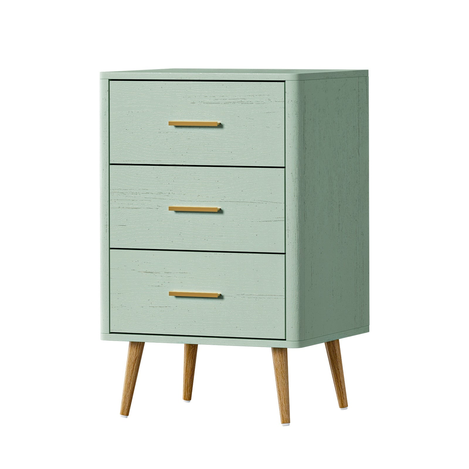 Oikiture 3 Chest of Drawers Dresser Tallboy Storage Cabinet Green - Sunyee