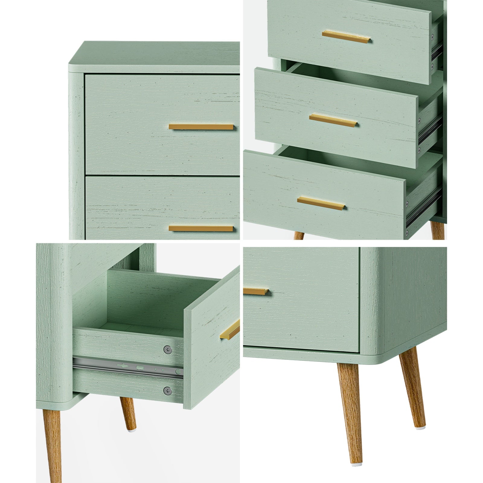 Oikiture 3 Chest of Drawers Dresser Tallboy Storage Cabinet Bedroom - Sunyee