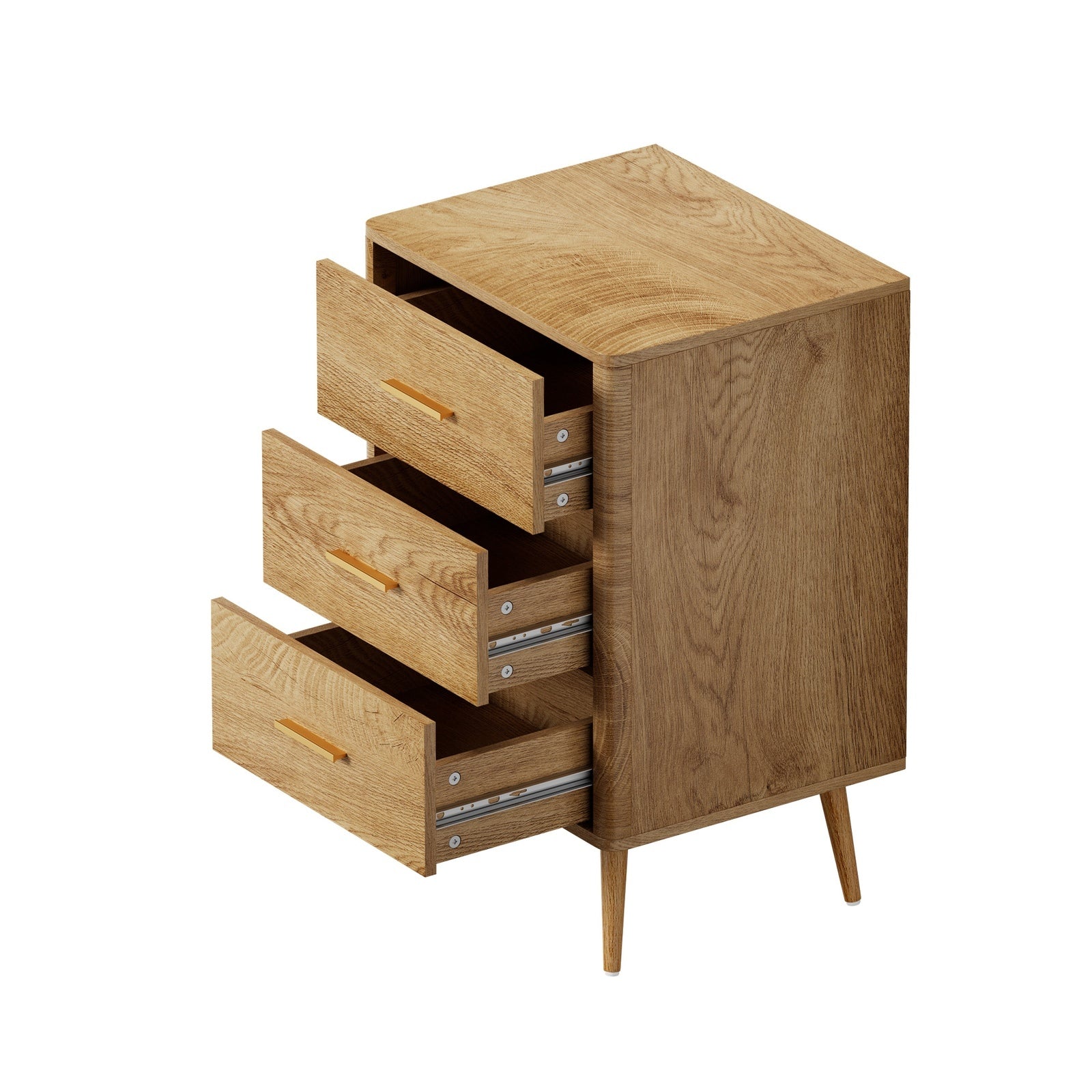 Oikiture 3 Chest of Drawers Dresser Tallboy Storage Cabinet Bedroom - Sunyee
