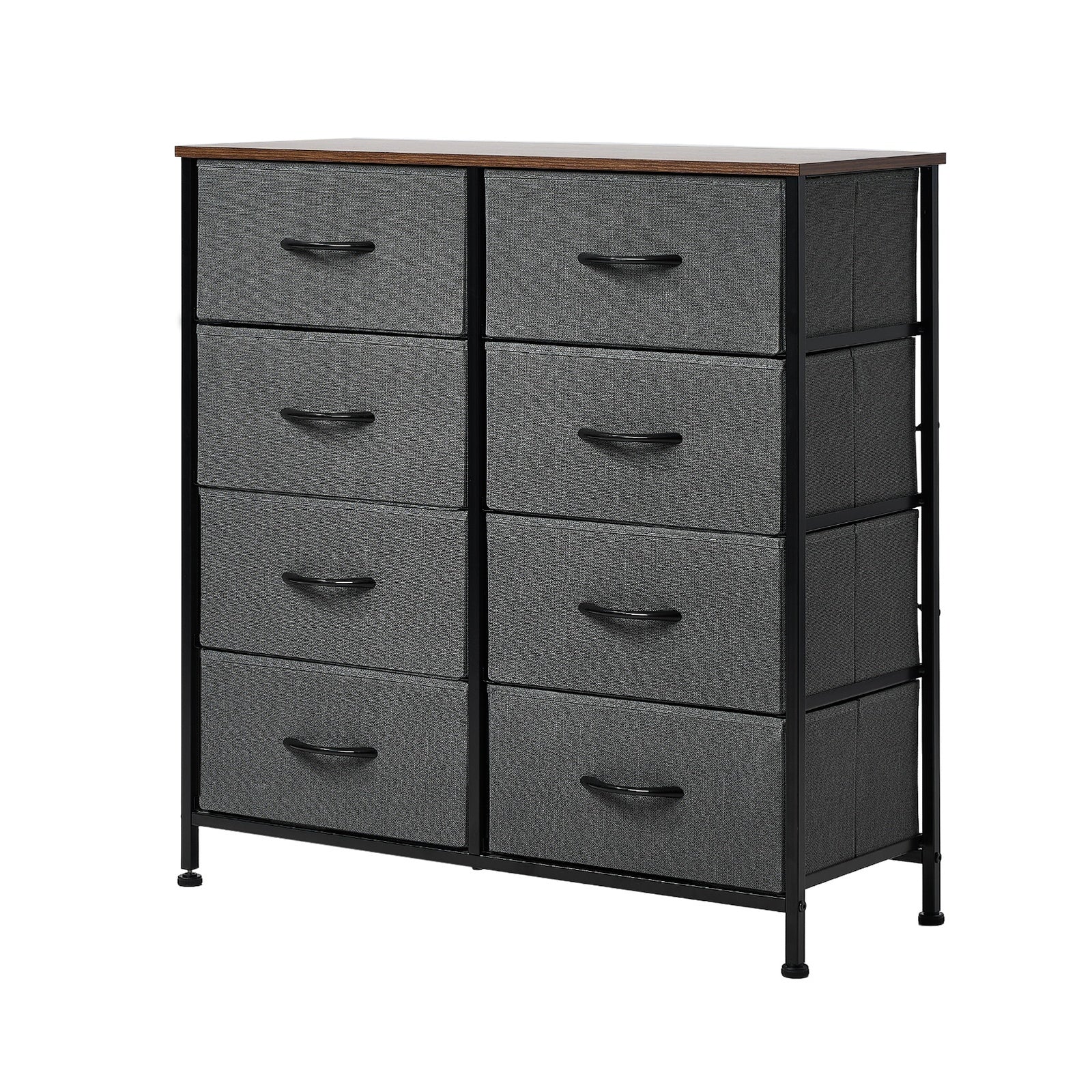 Oikiture 8 Chest of Drawers Storage Cabinet Dresser Organizer Fabric Grey - Sunyee