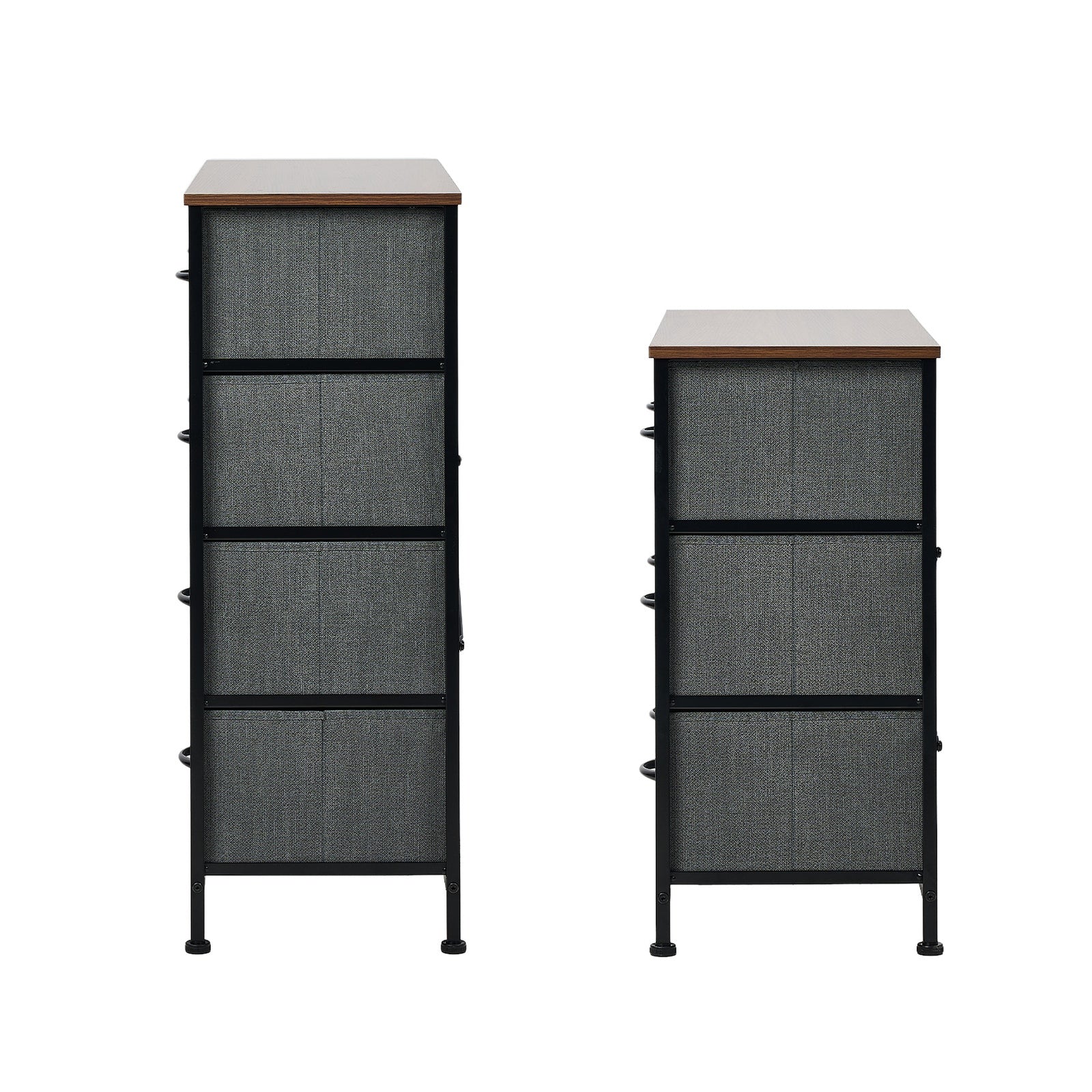 Oikiture Chest of Drawers Fabric Storage Cabinet Bedroom Organizer Grey - Sunyee