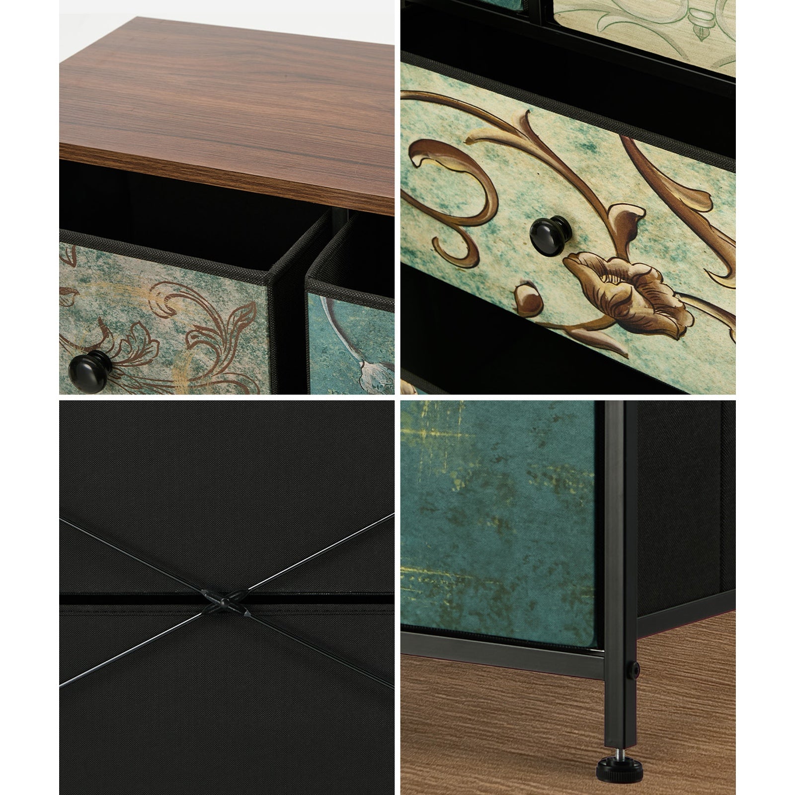Oikiture 7 Chest of Drawers Fabric Storage Cabinet Tower Dresser Lowboy - Sunyee