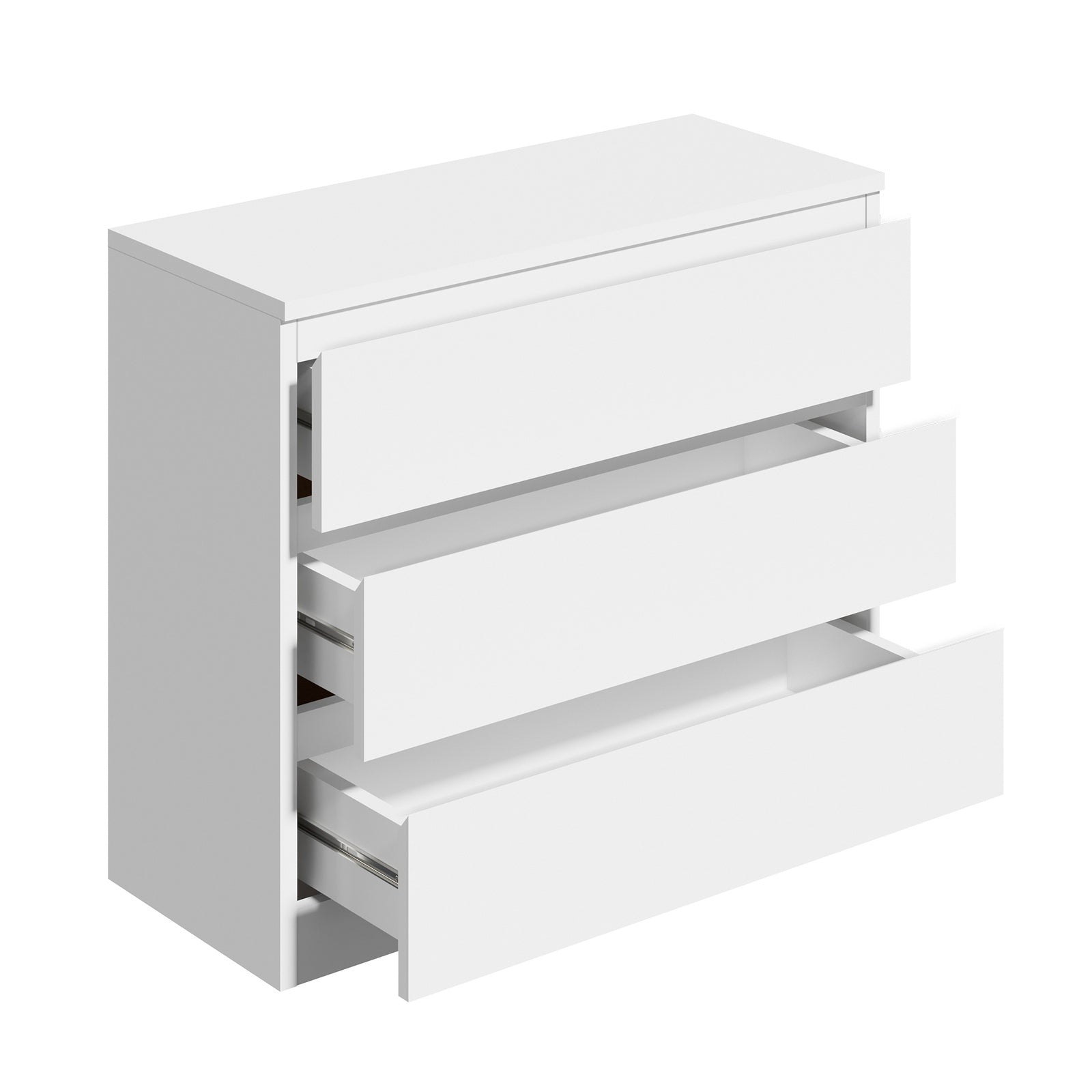 Oikiture 3 Chest of Drawers Lowboy Dresser Table Storage Cabinet Bedroom - Sunyee