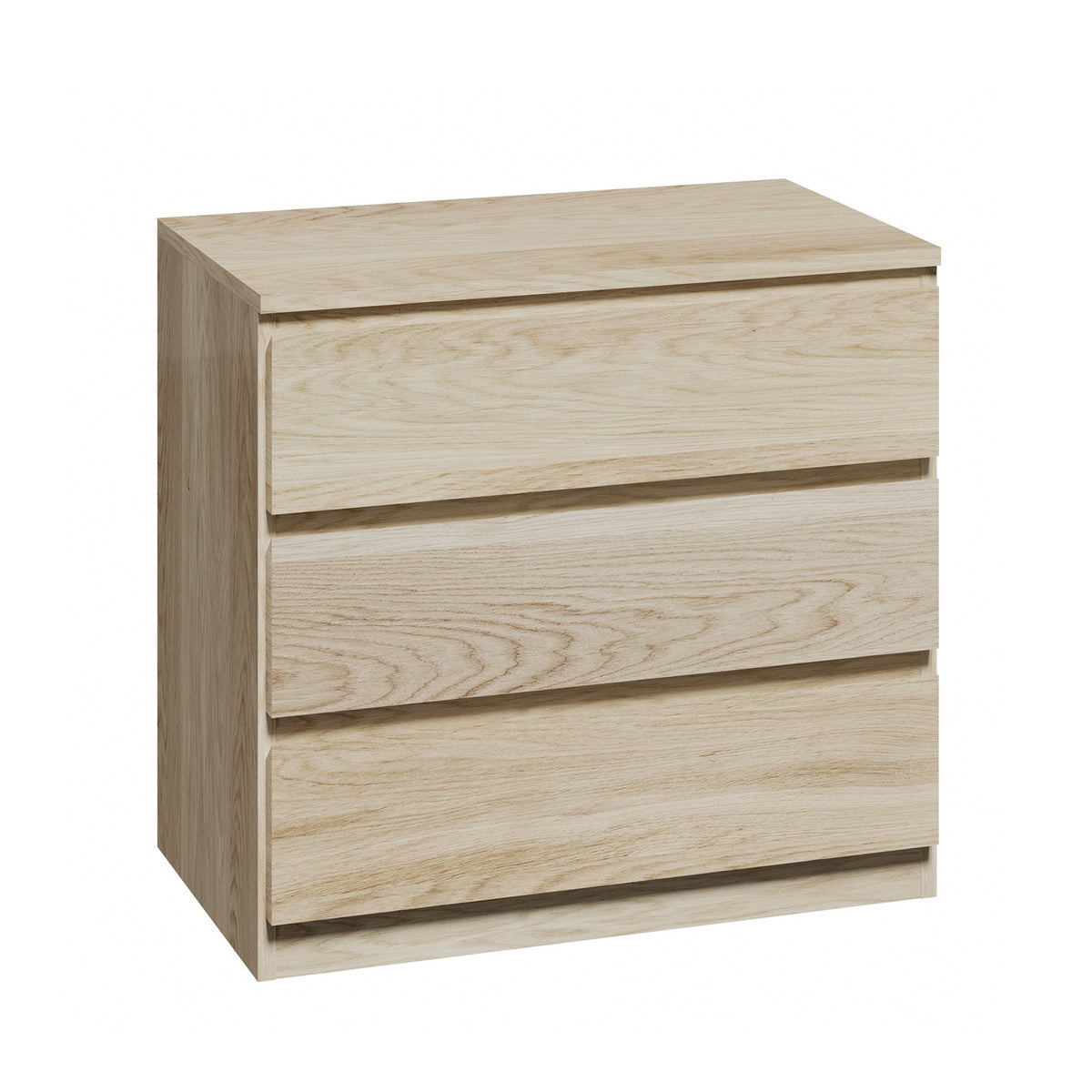 Oikiture 3 Chest of Drawers Lowboy Dresser Table Storage Cabinet Bedroom Natural - Sunyee