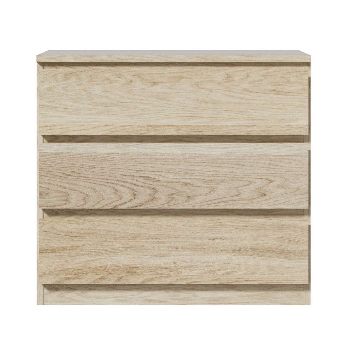 Oikiture 3 Chest of Drawers Lowboy Dresser Table Storage Cabinet Bedroom Natural - Sunyee