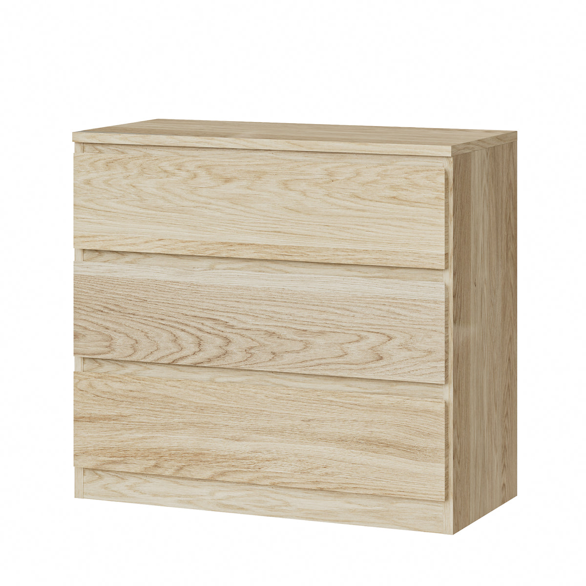 Oikiture 3 Chest of Drawers Lowboy Dresser Table Storage Cabinet Bedroom Natural - Sunyee