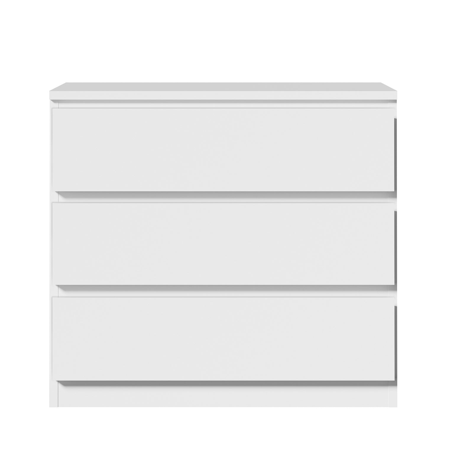 Oikiture 3 Chest of Drawers Lowboy Dresser Table Storage Cabinet Bedroom White - Sunyee