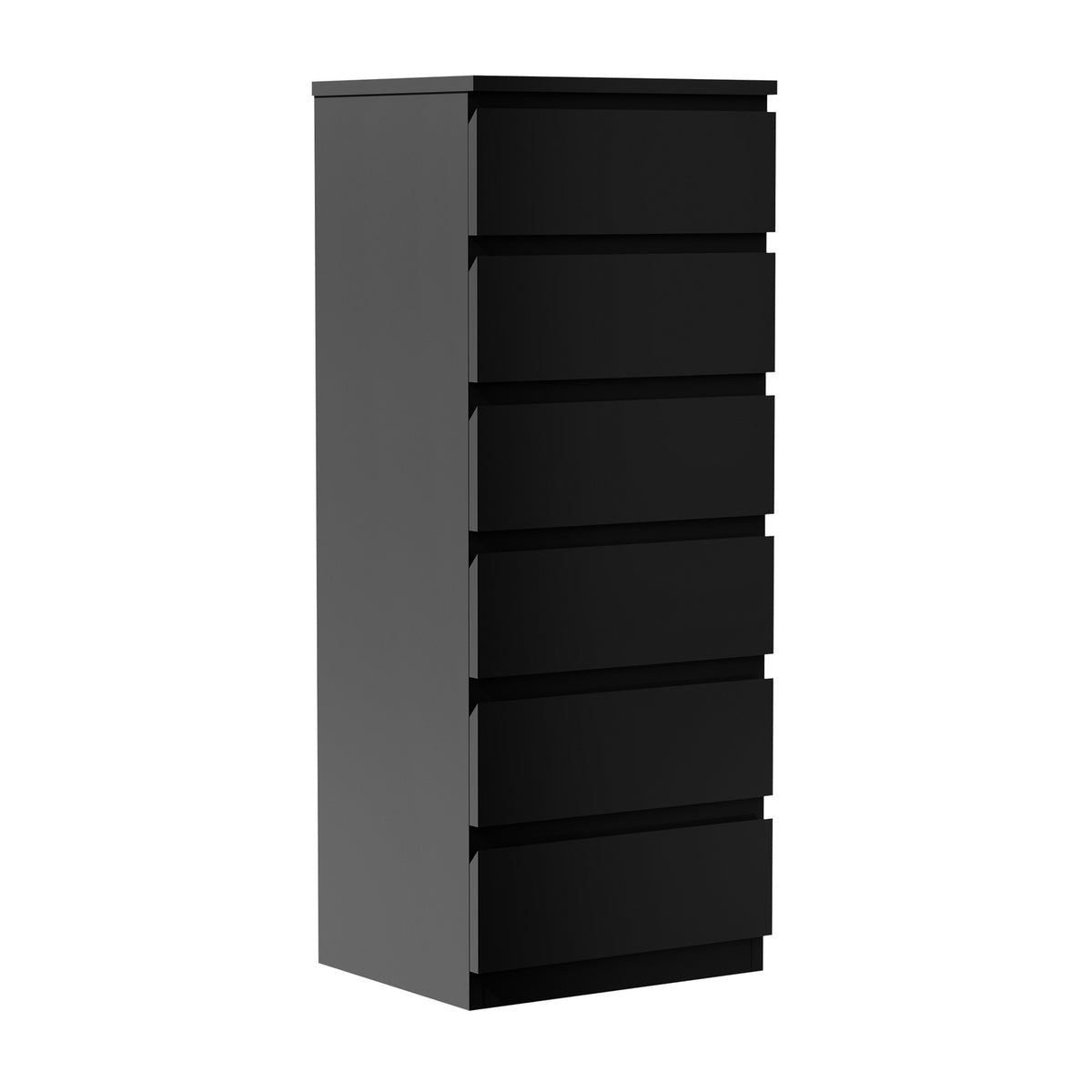 Oikiture 6 Chest of Drawers Tallboy Dresser Table Storage Cabinet Bedroom Black - Sunyee