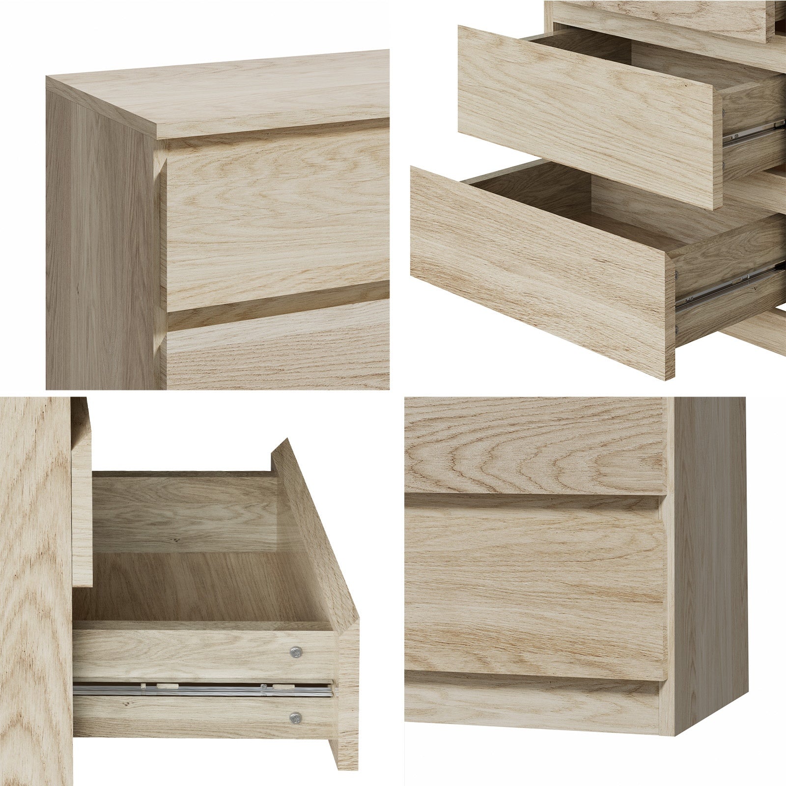Oikiture 6 Chest of Drawers Tallboy Dresser Table Storage Cabinet Bedroom - Sunyee