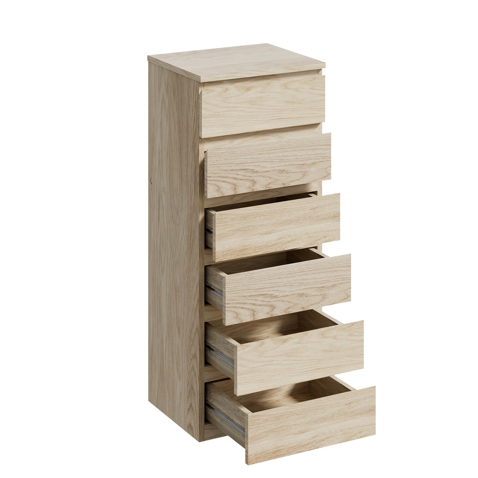 Oikiture 6 Chest of Drawers Tallboy Dresser Table Storage Cabinet Natural - Sunyee