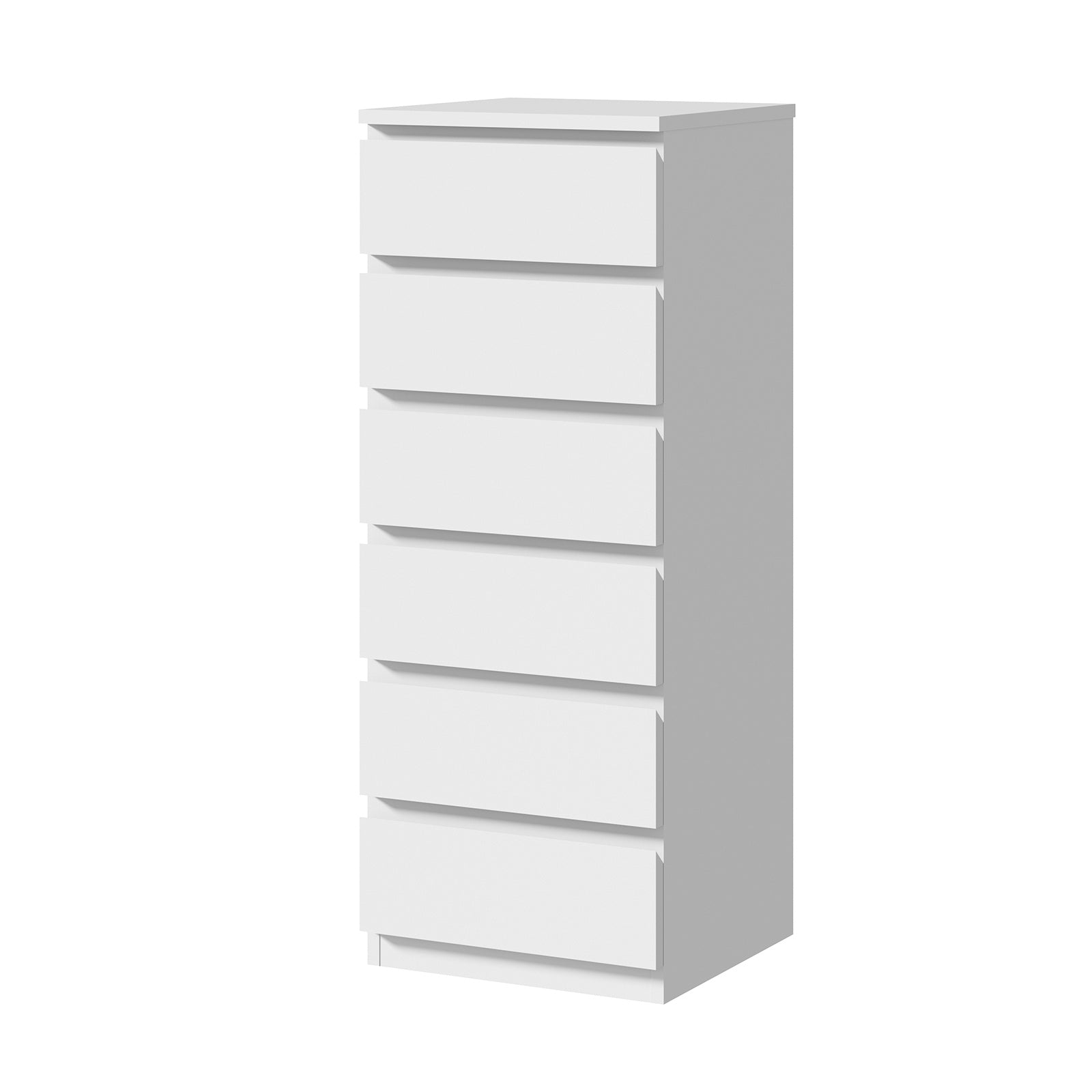 Oikiture 6 Chest of Drawers Tallboy Dresser Table Storage Cabinet Bedroom White - Sunyee